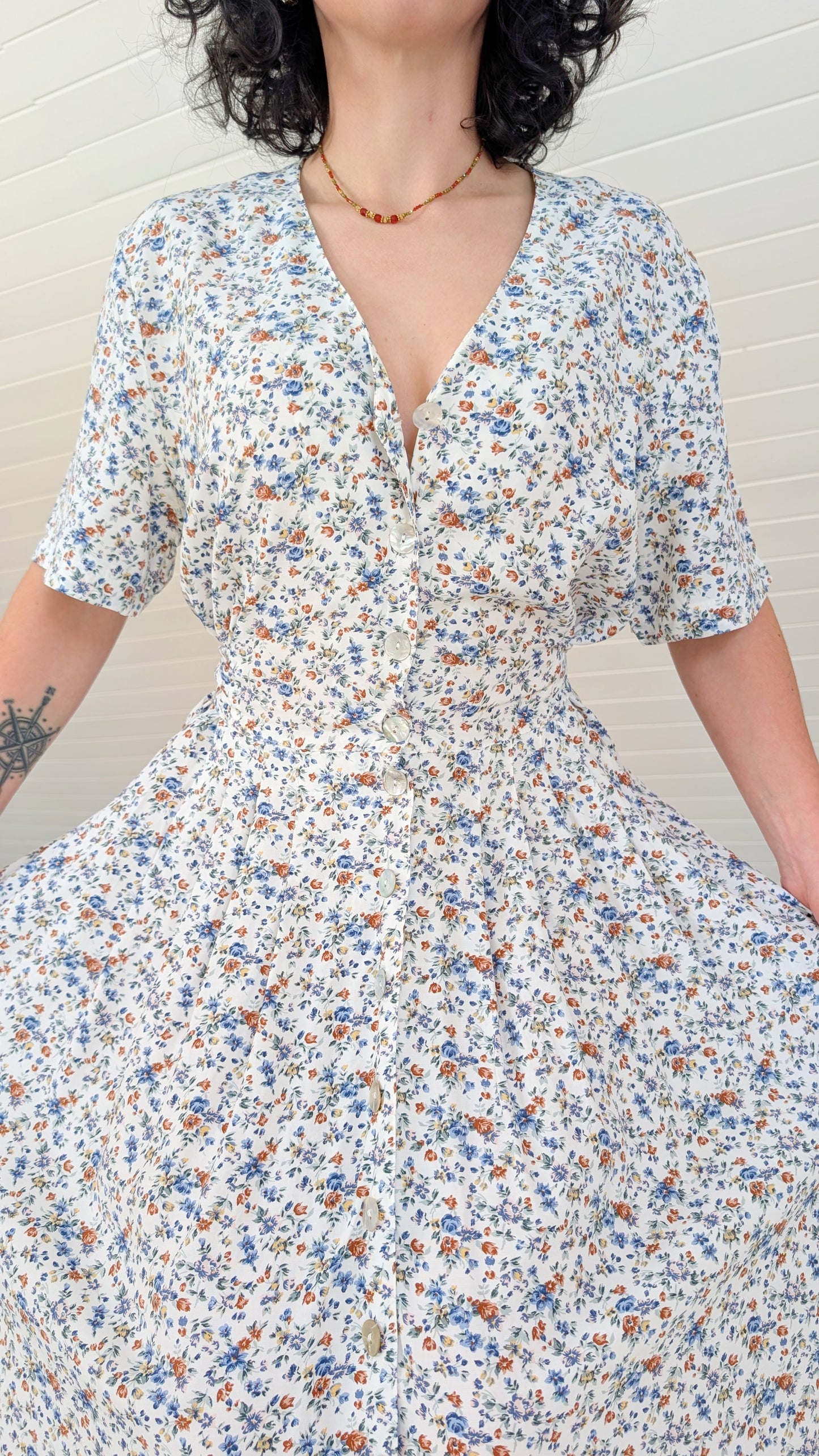 Robe romantique viscose 90s T42