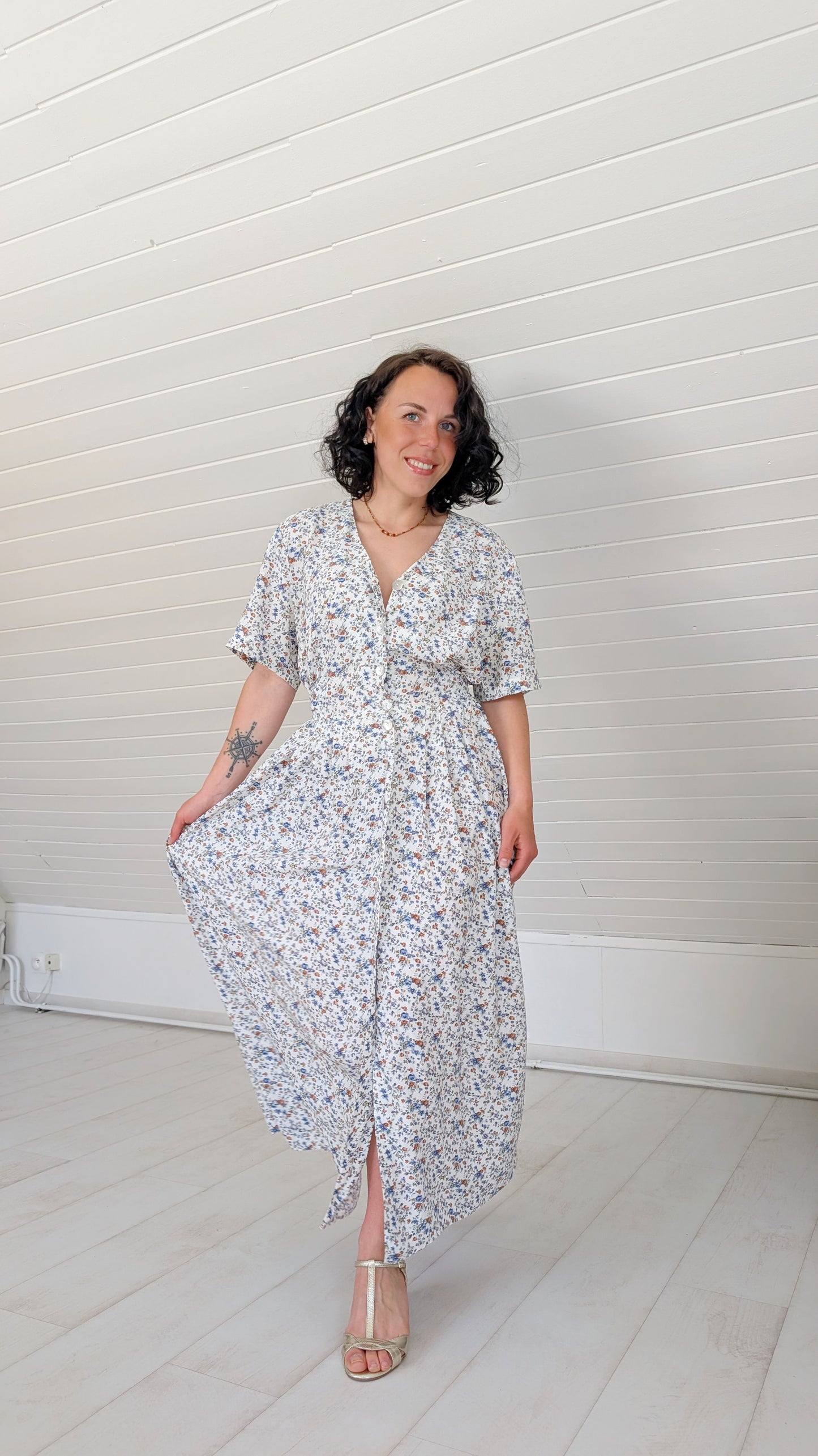 Robe romantique viscose 90s T42