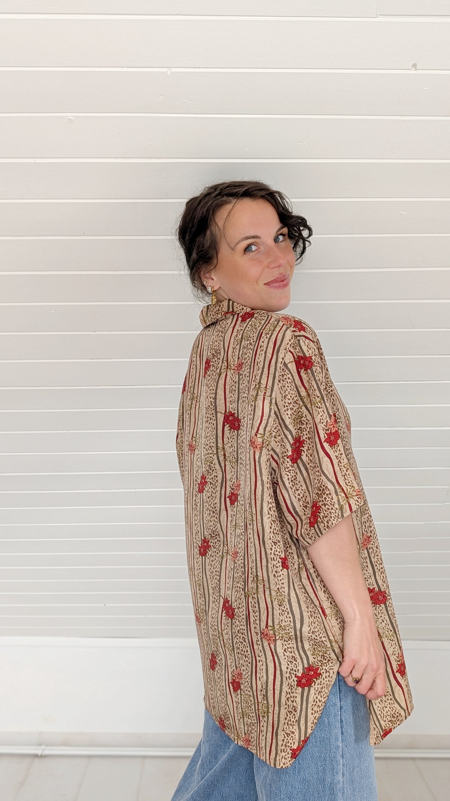 Blouse ample soie 80s