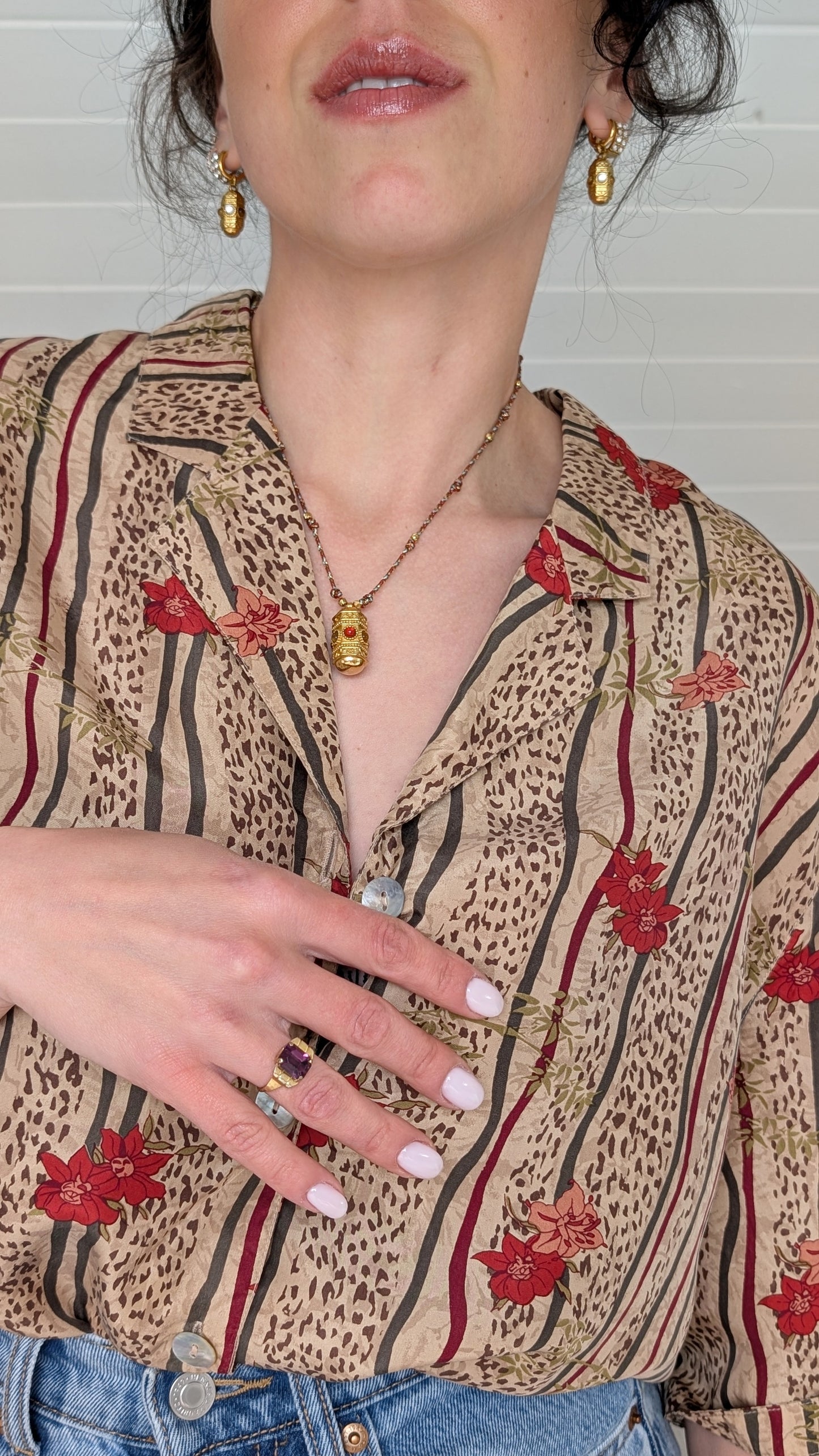 Blouse ample soie 80s