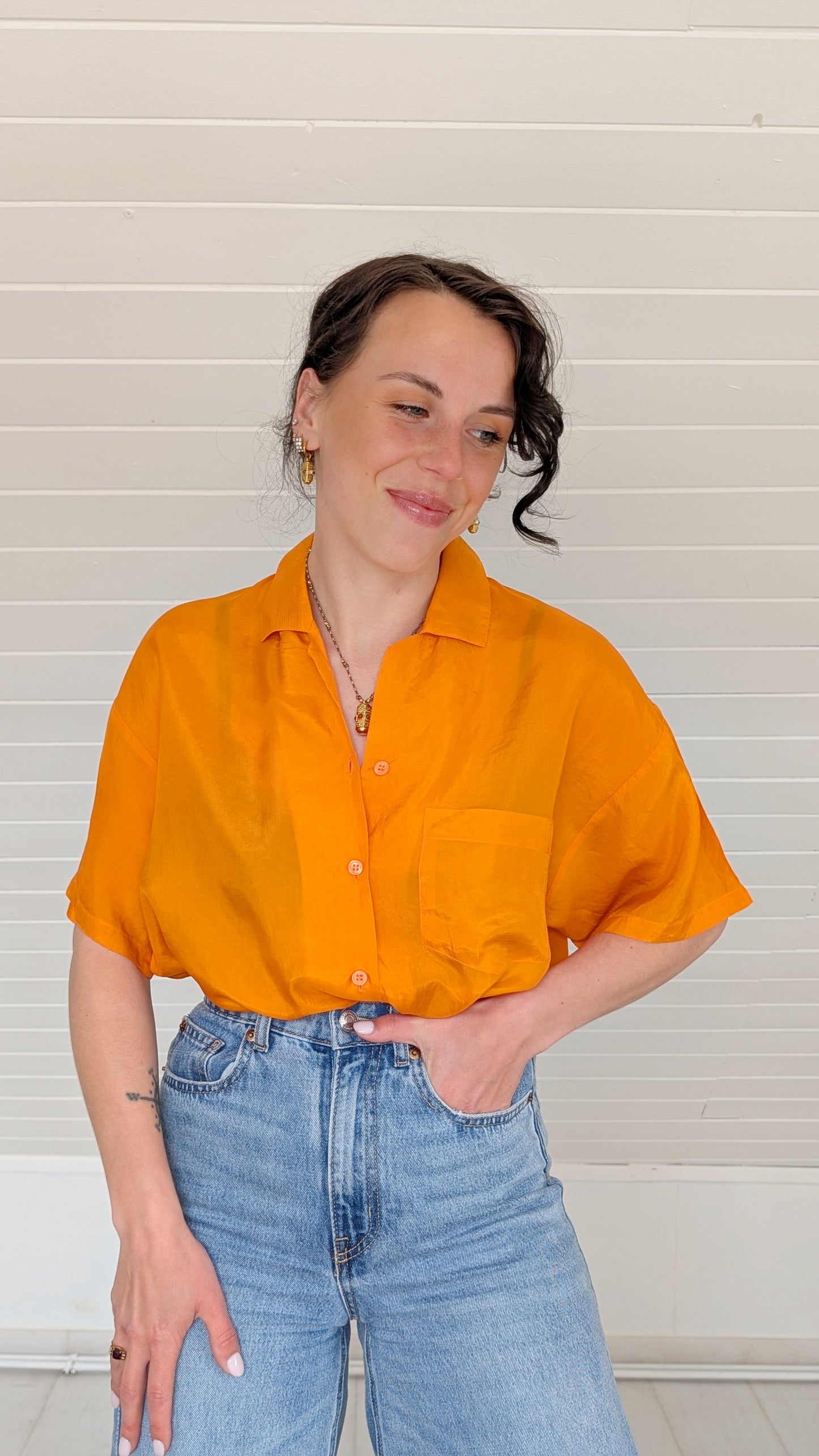 Blouse soie 80s T40-42