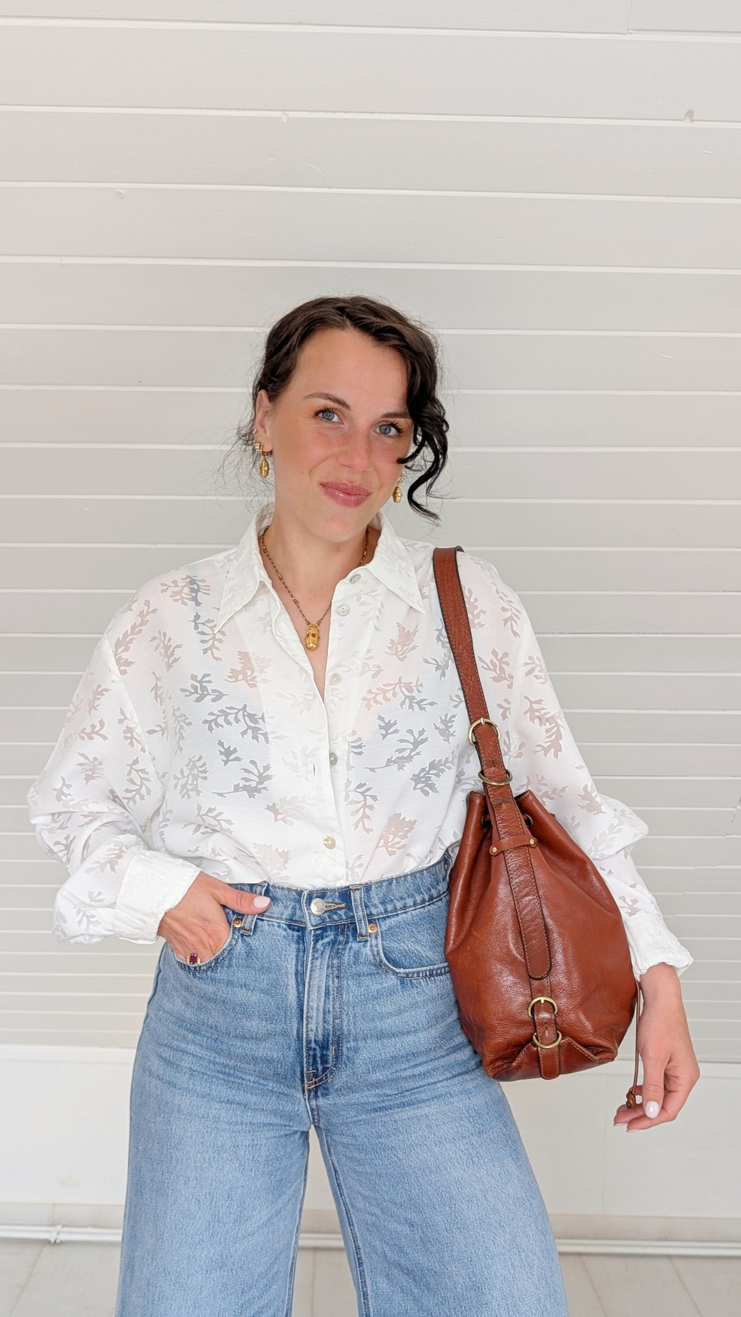 Sac seau en cuir 90s