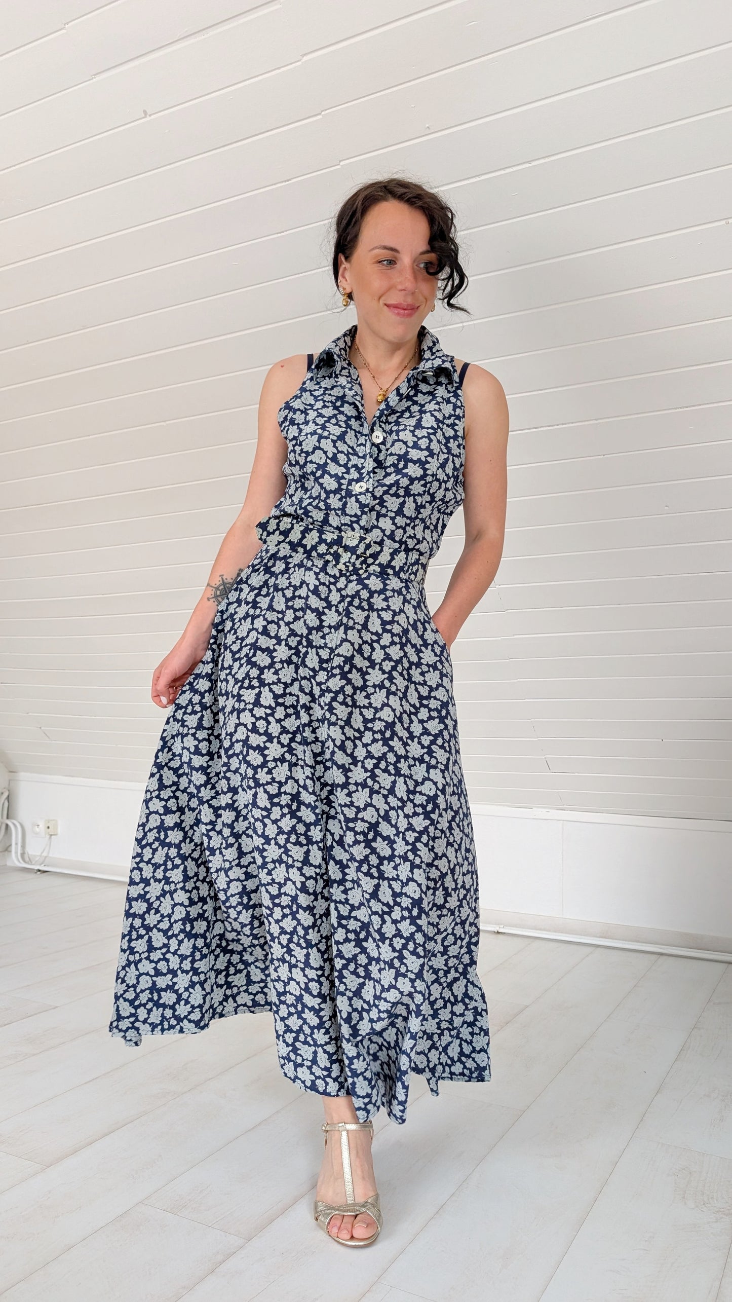 Robe 1980 pure soie T36