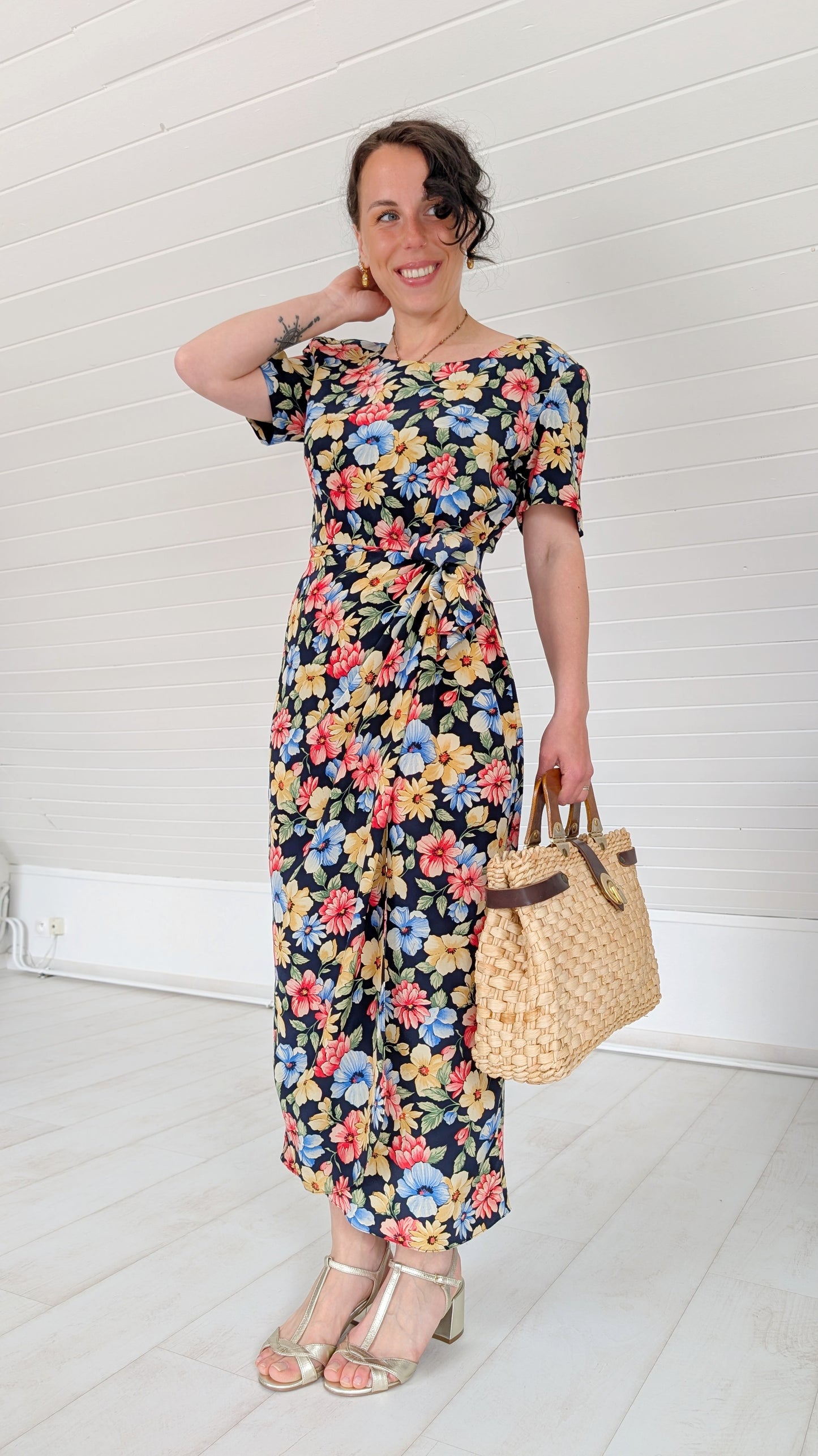 Robe 80s/90s pure soie T38-40