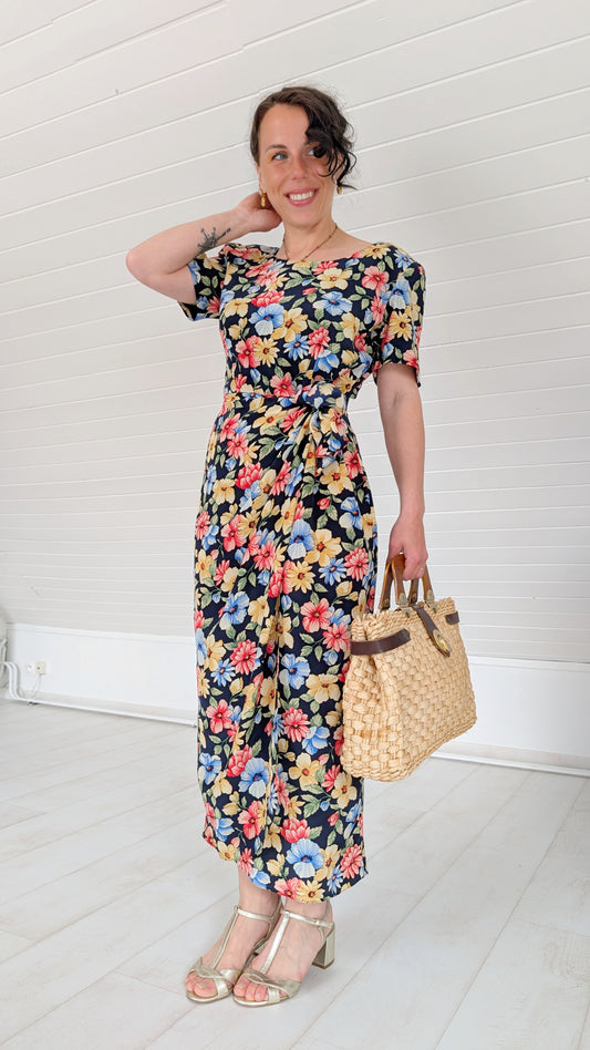 Robe 80s/90s pure soie T38-40