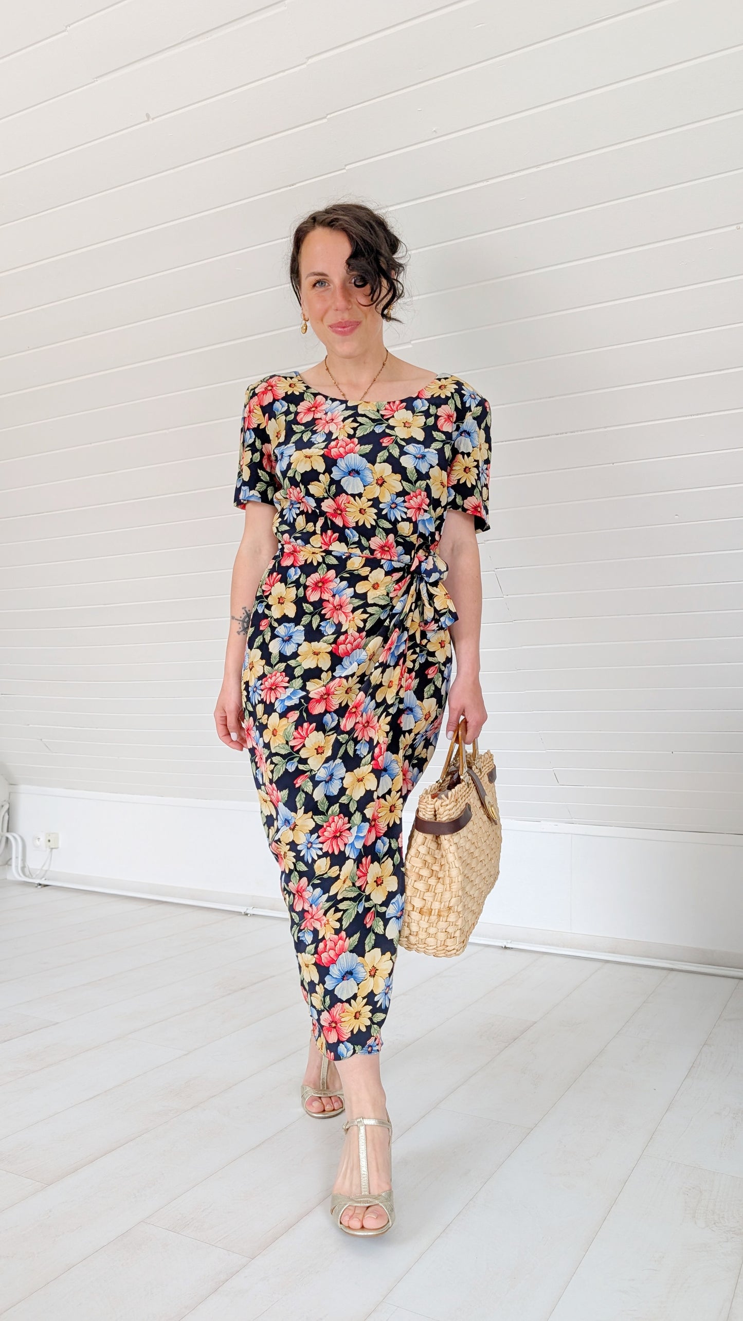 Robe 80s/90s pure soie T38-40