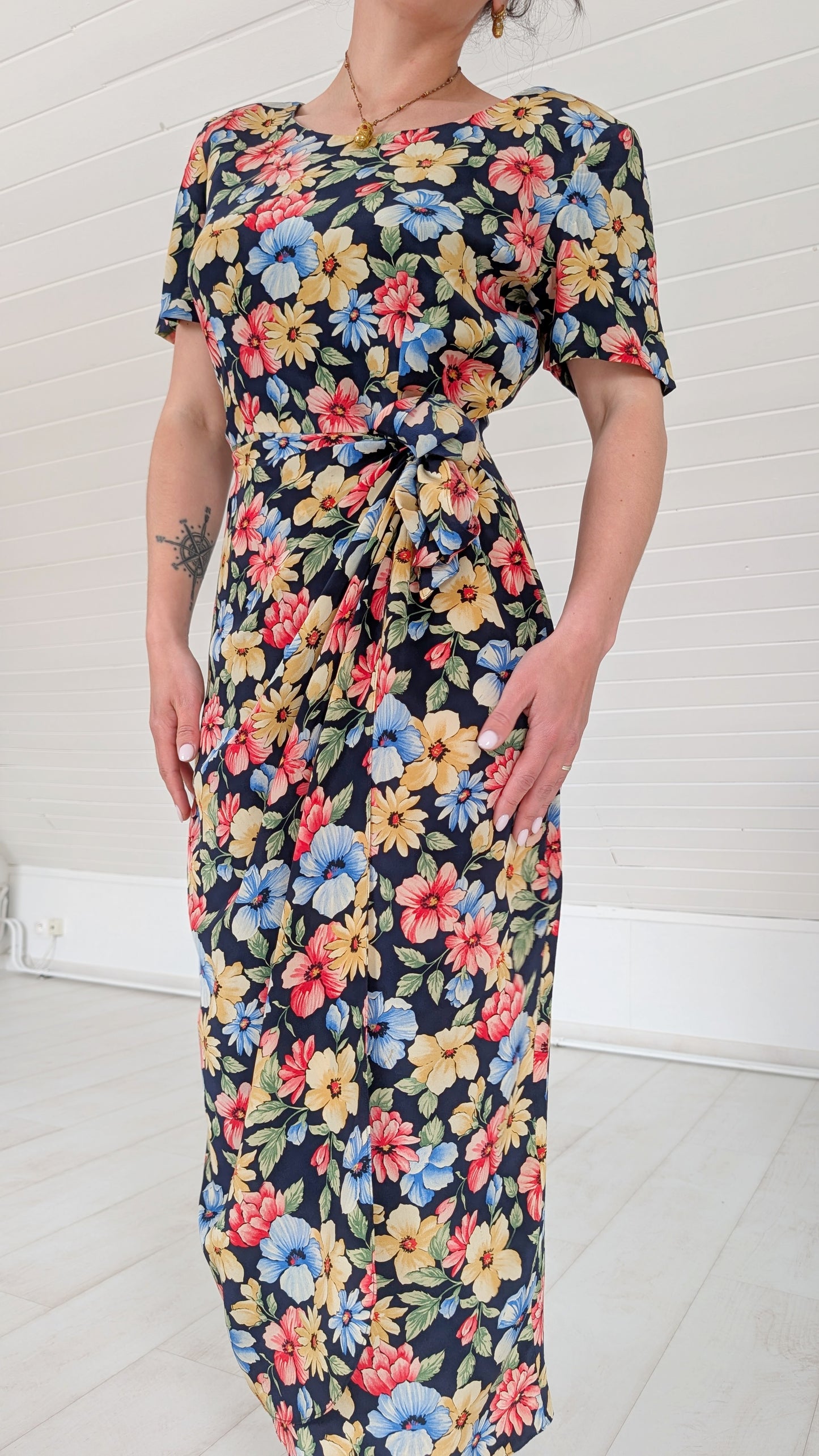 Robe 80s/90s pure soie T38-40