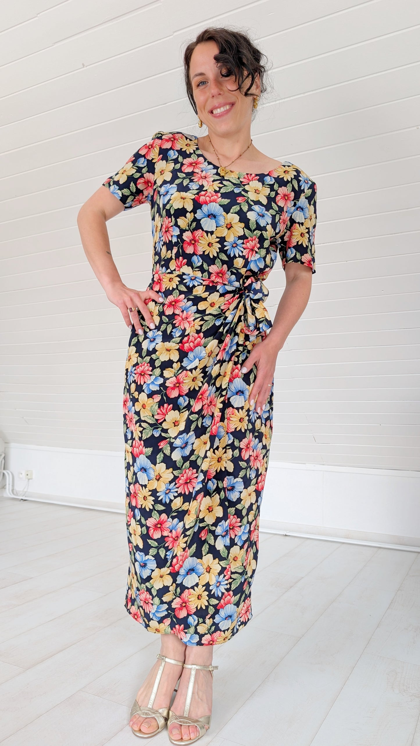 Robe 80s/90s pure soie T38-40
