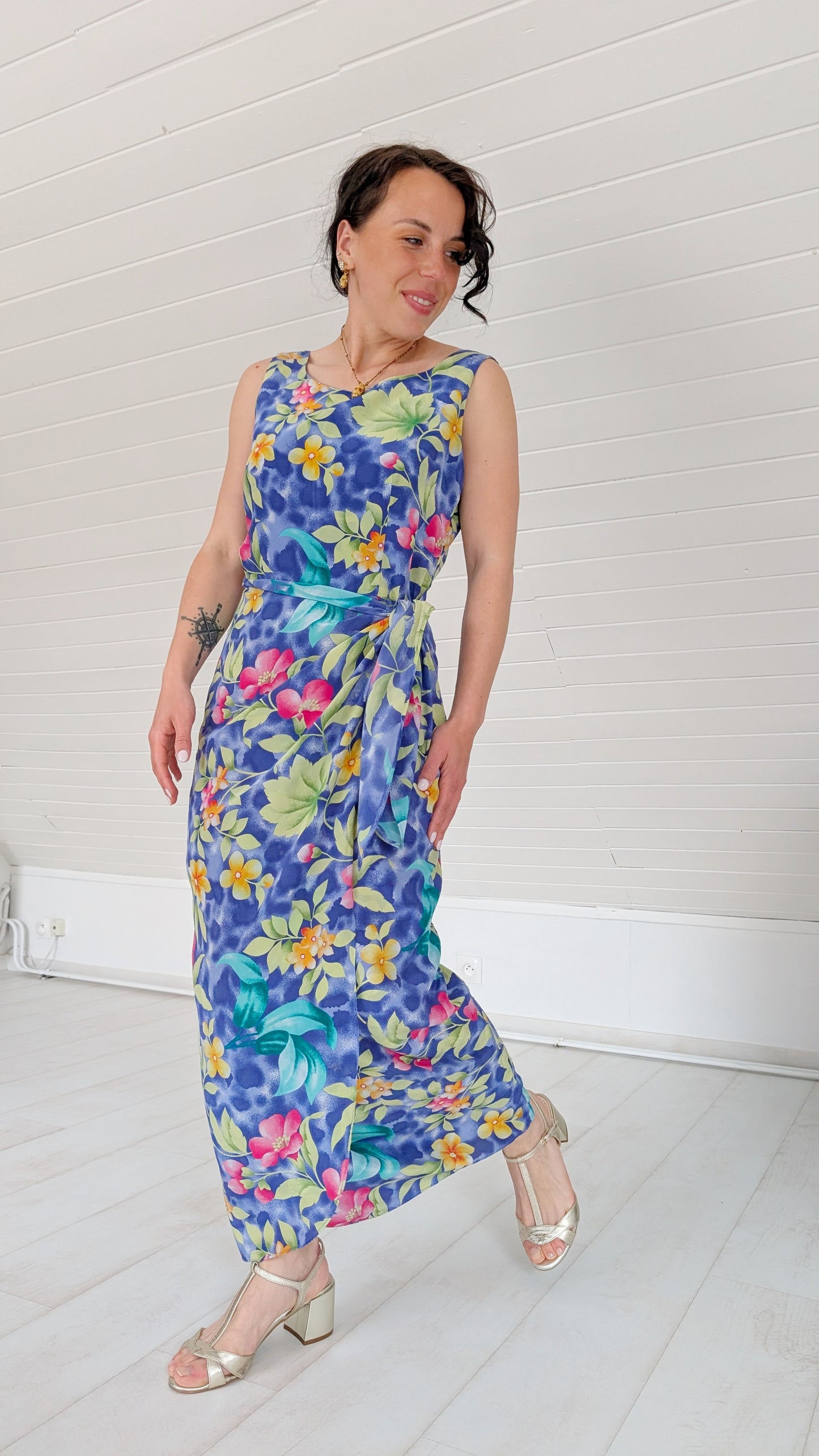 Robe 80/90s pure soie T38-40
