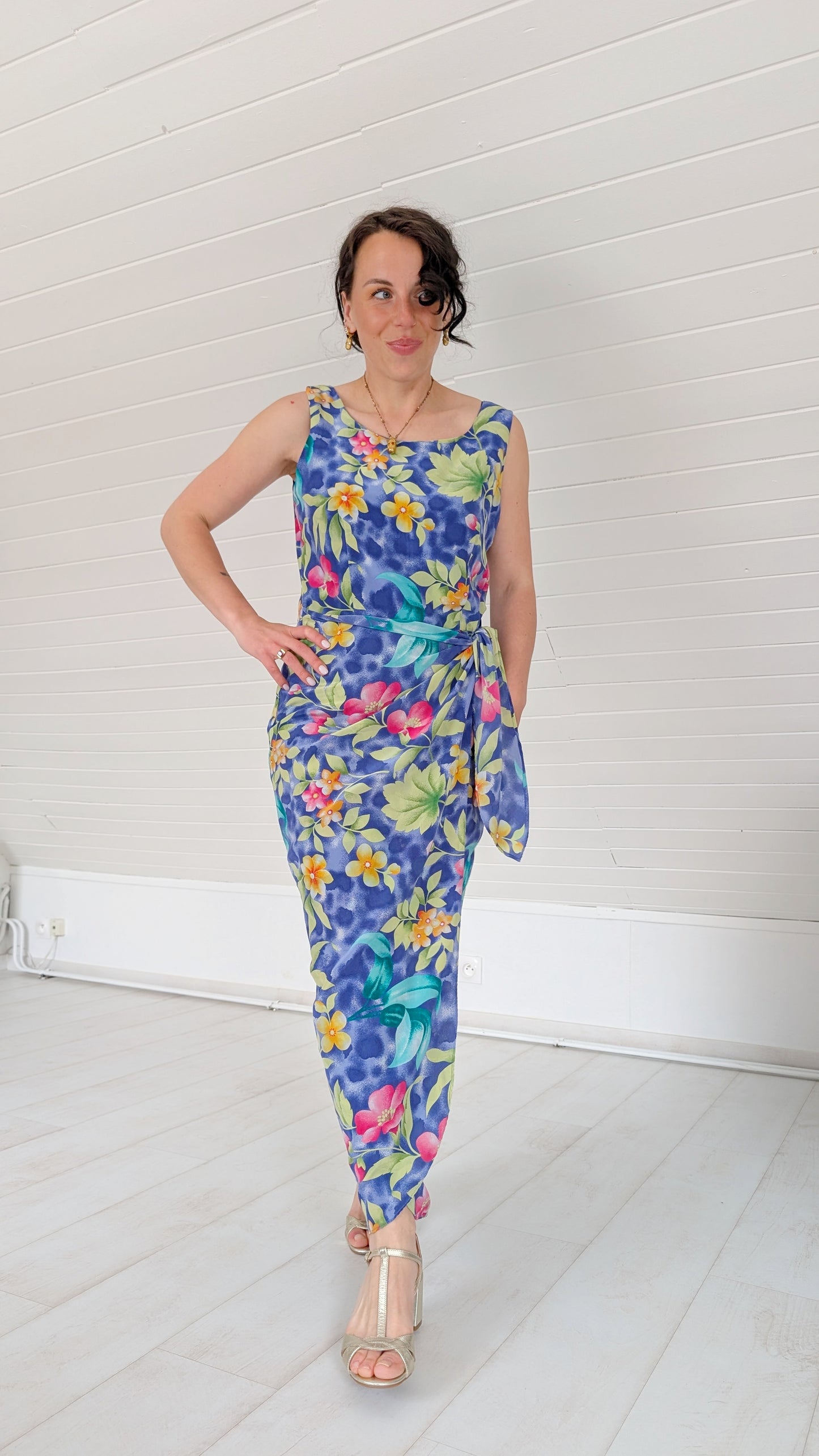 Robe 80/90s pure soie T38-40