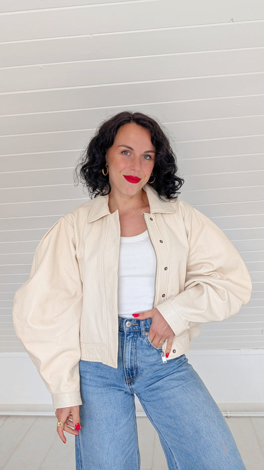 Veste perfecto cuir véritable T38