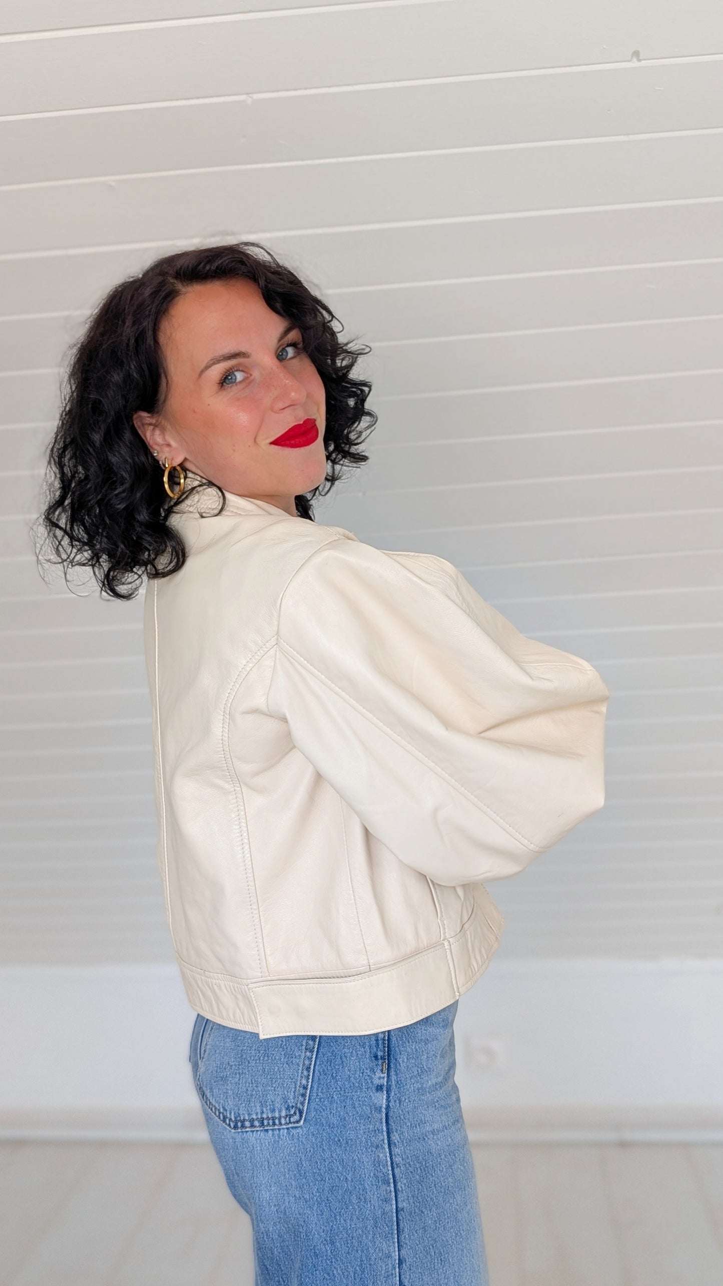 Veste perfecto cuir véritable T38