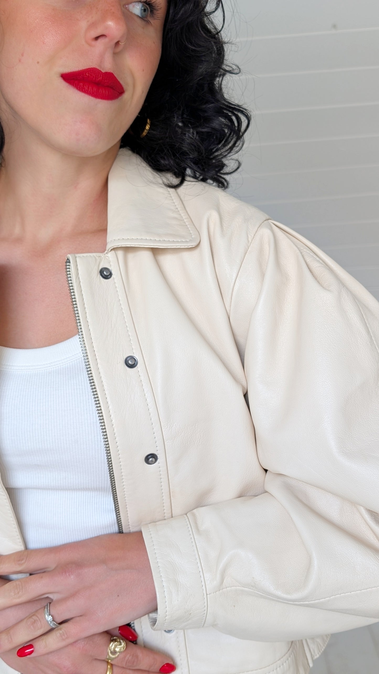 Veste perfecto cuir véritable T38