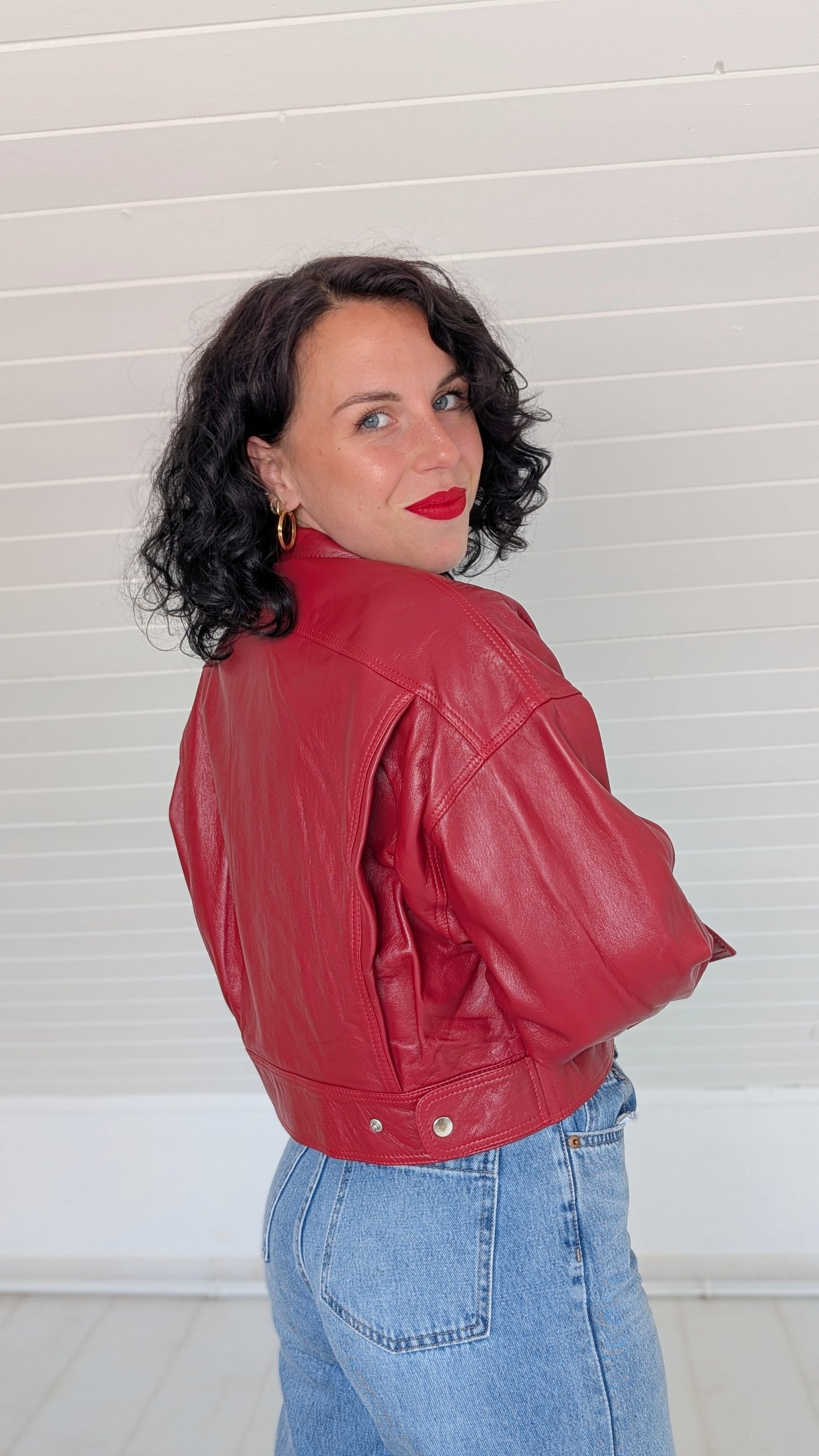 Veste/bombers cuir véritable T36-38