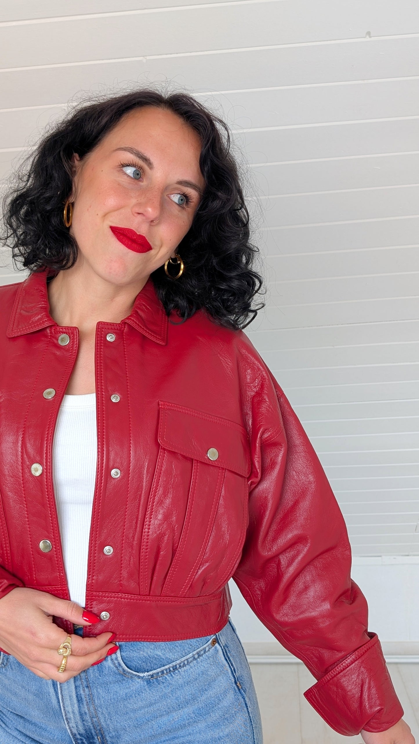Veste/bombers cuir véritable T36-38