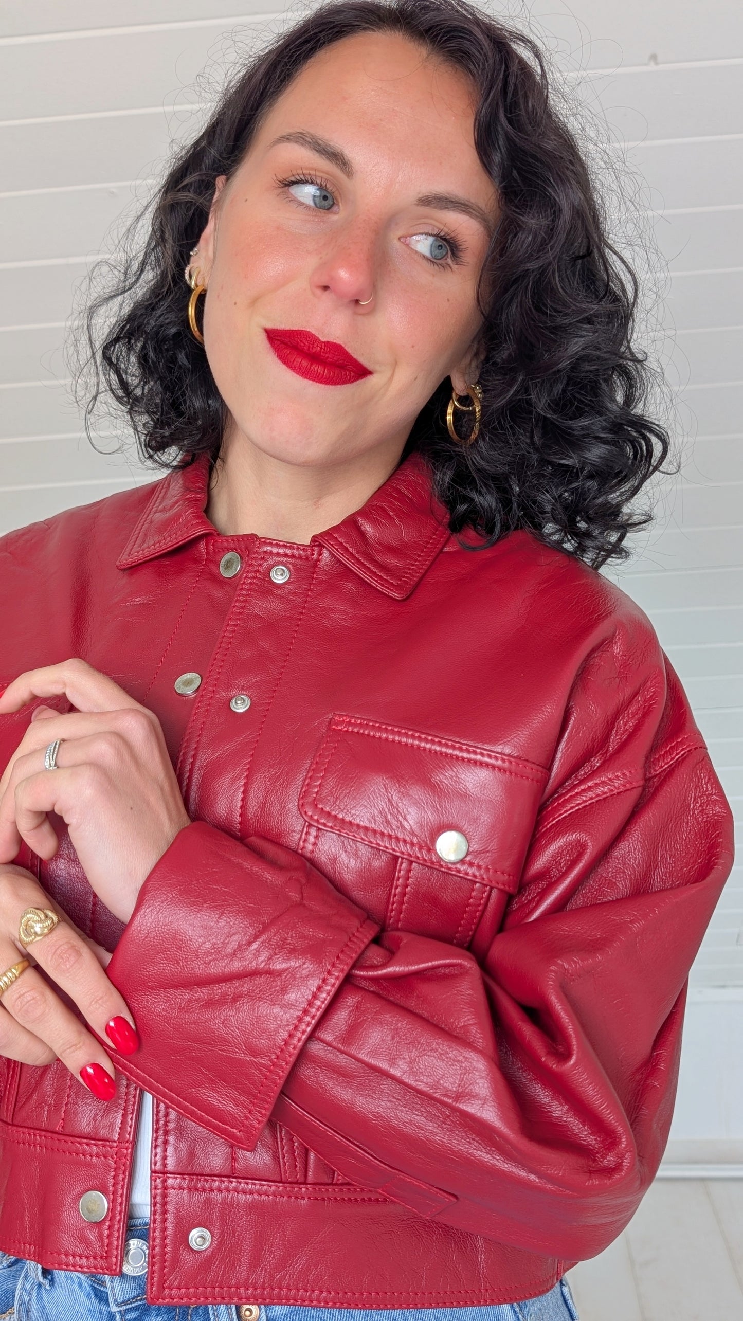 Veste/bombers cuir véritable T36-38