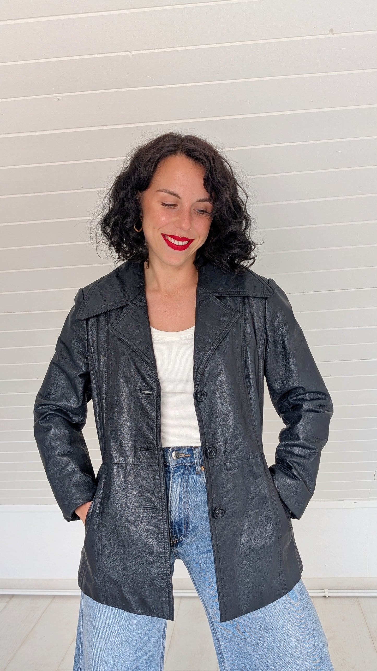 Veste cuir 70s T36-38