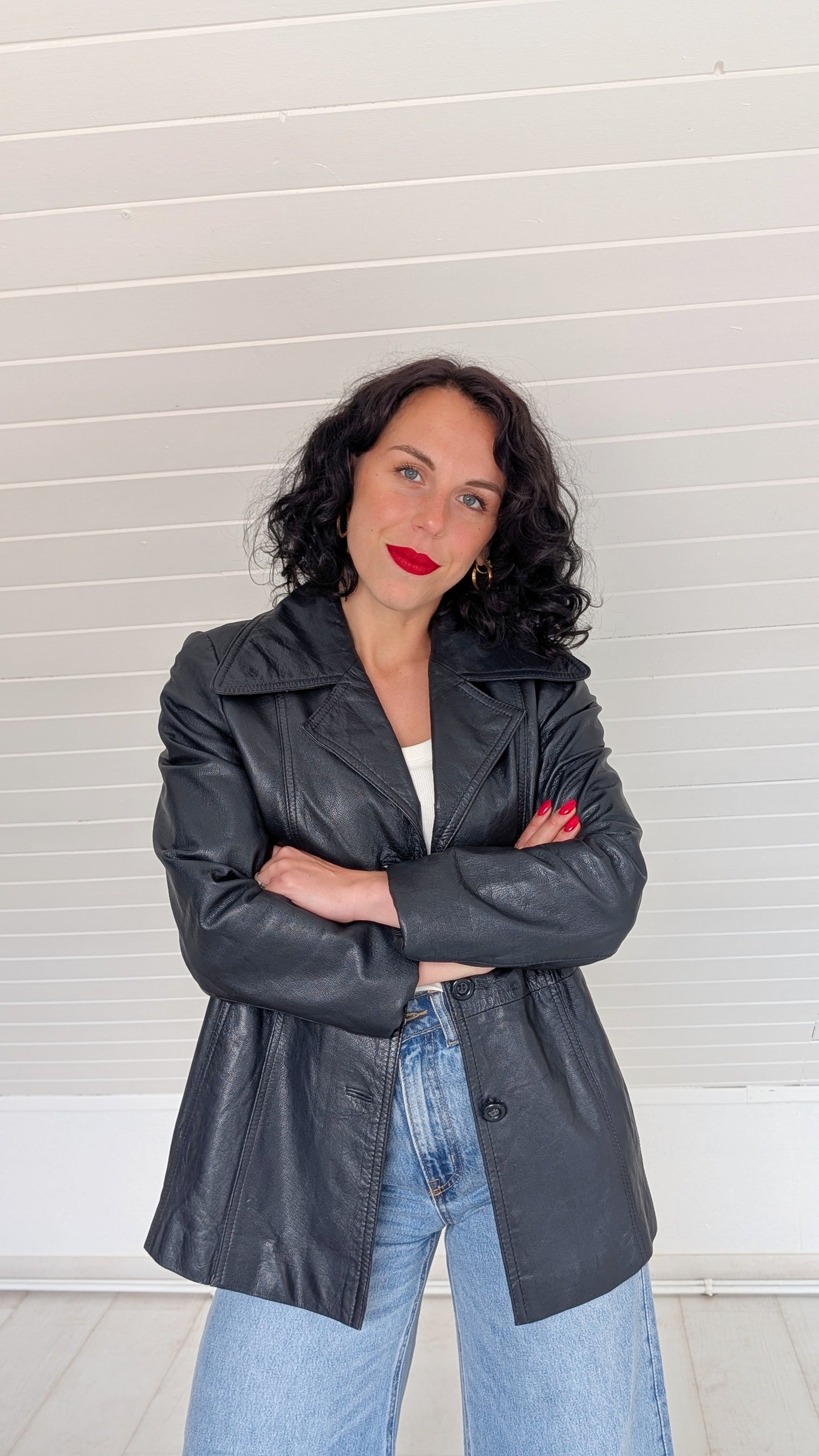 Veste cuir 70s T36-38