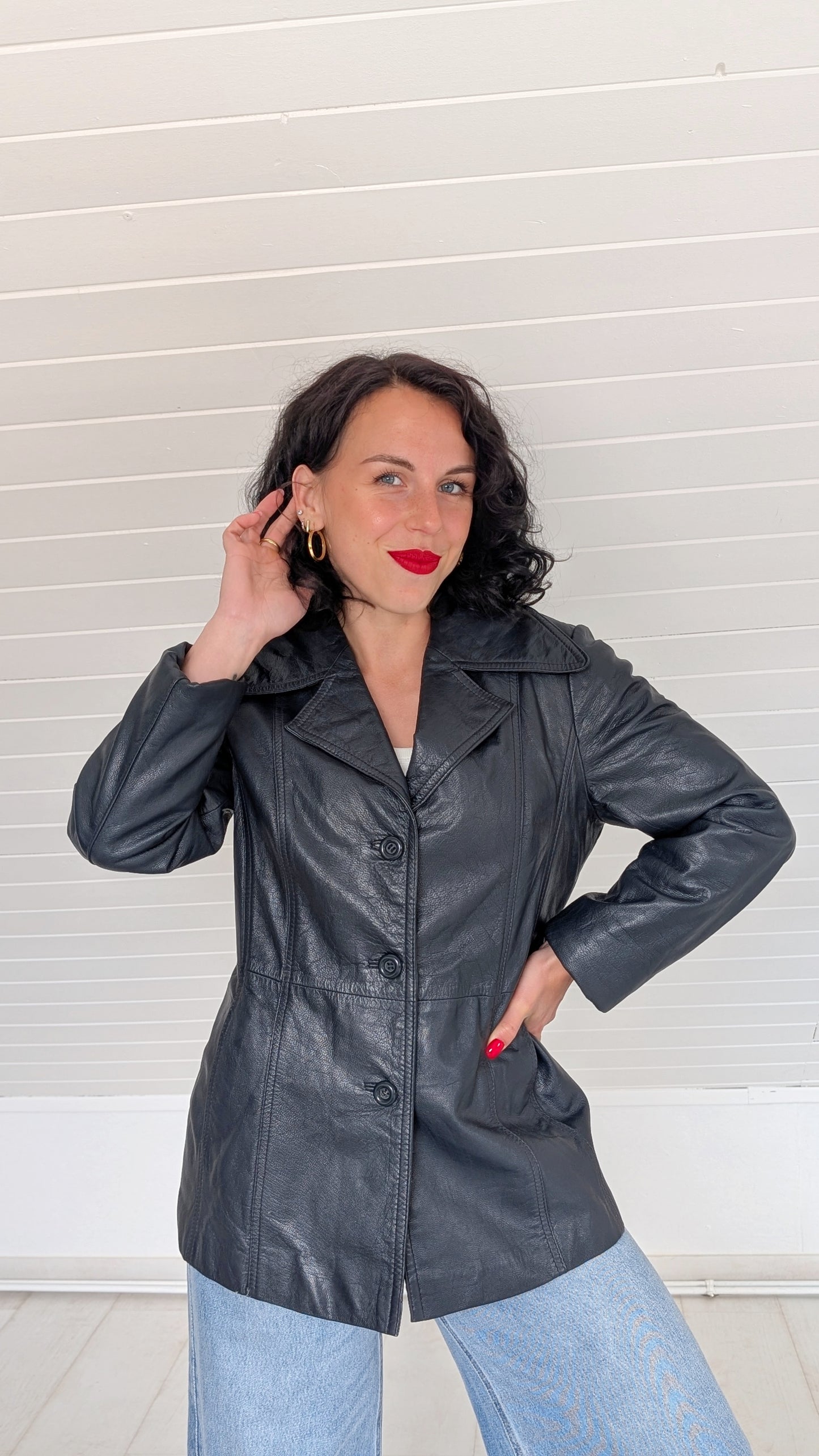 Veste cuir 70s T36-38
