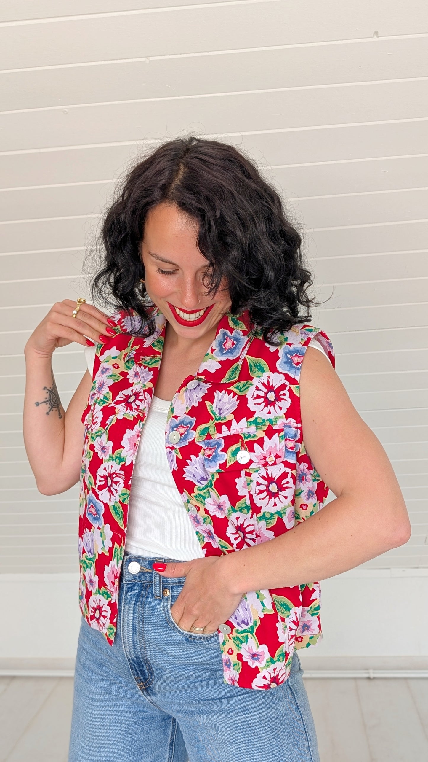 Veste sans manches coton 80s T40