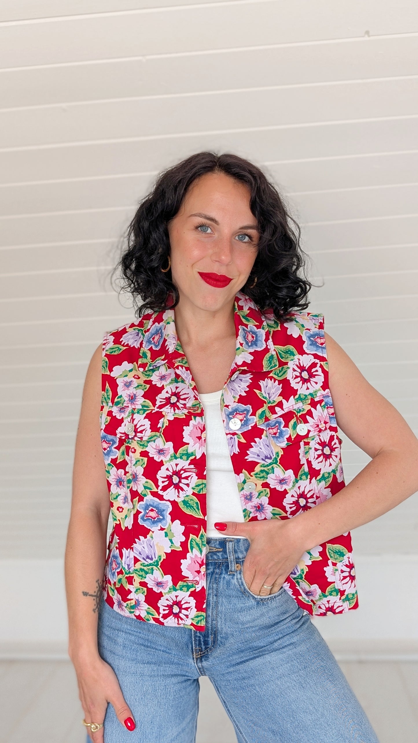 Veste sans manches coton 80s T40