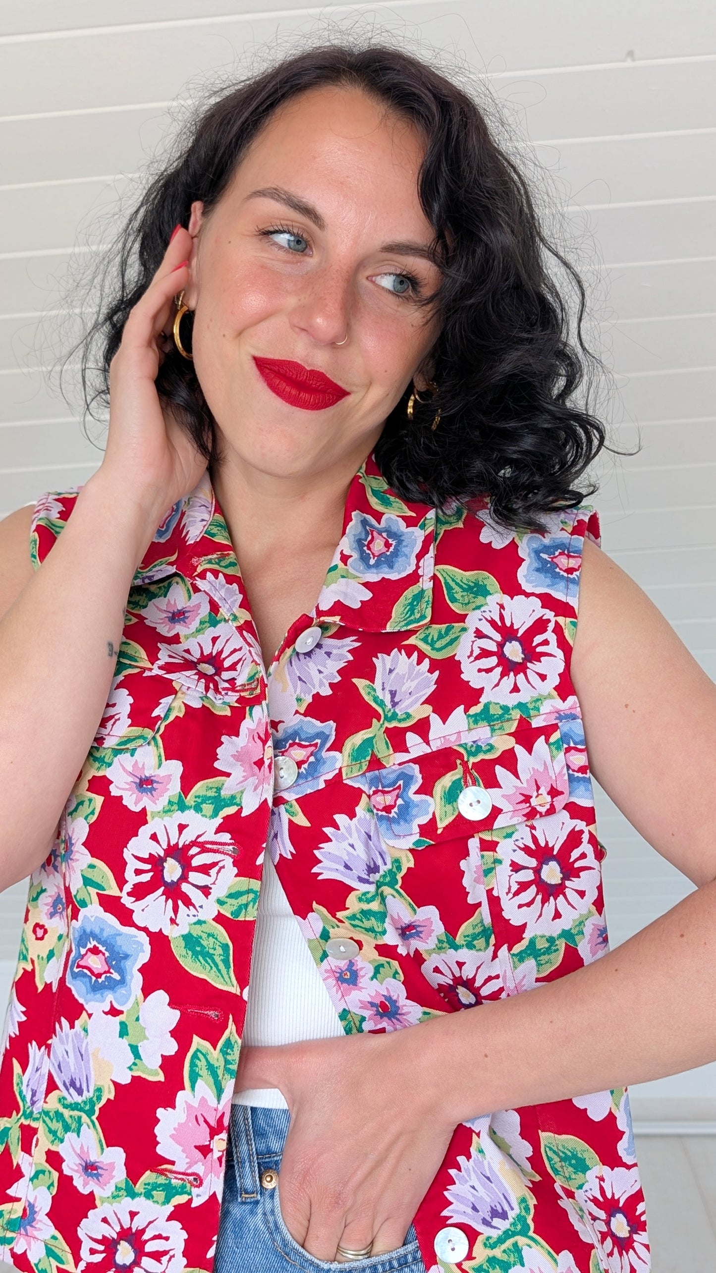 Veste sans manches coton 80s T40