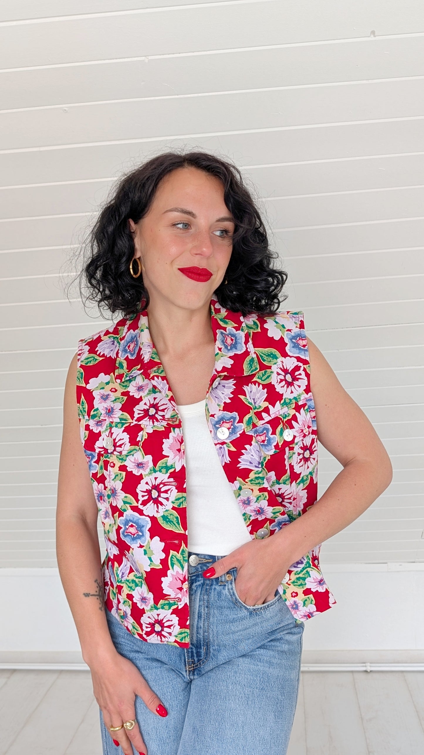 Veste sans manches coton 80s T40