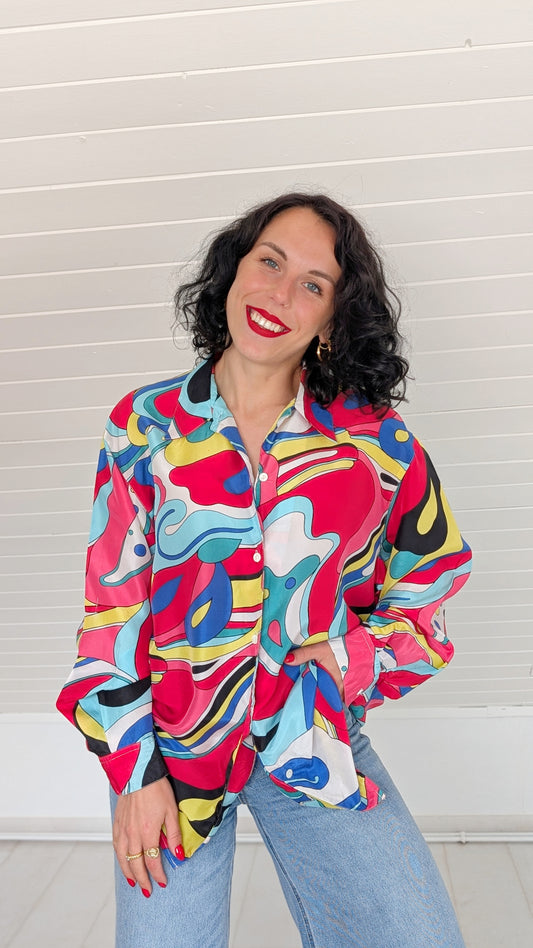 Blouse soie 80s du 34 au 44