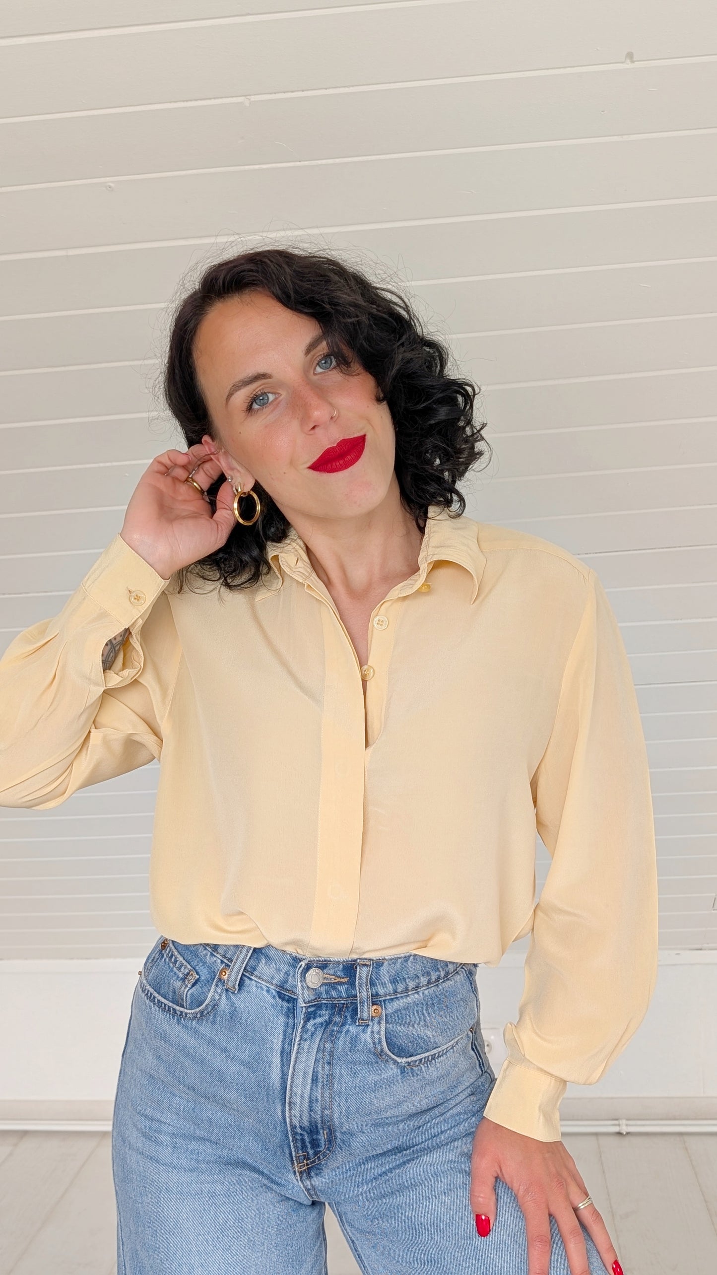 Blouse soie 80s T36-38