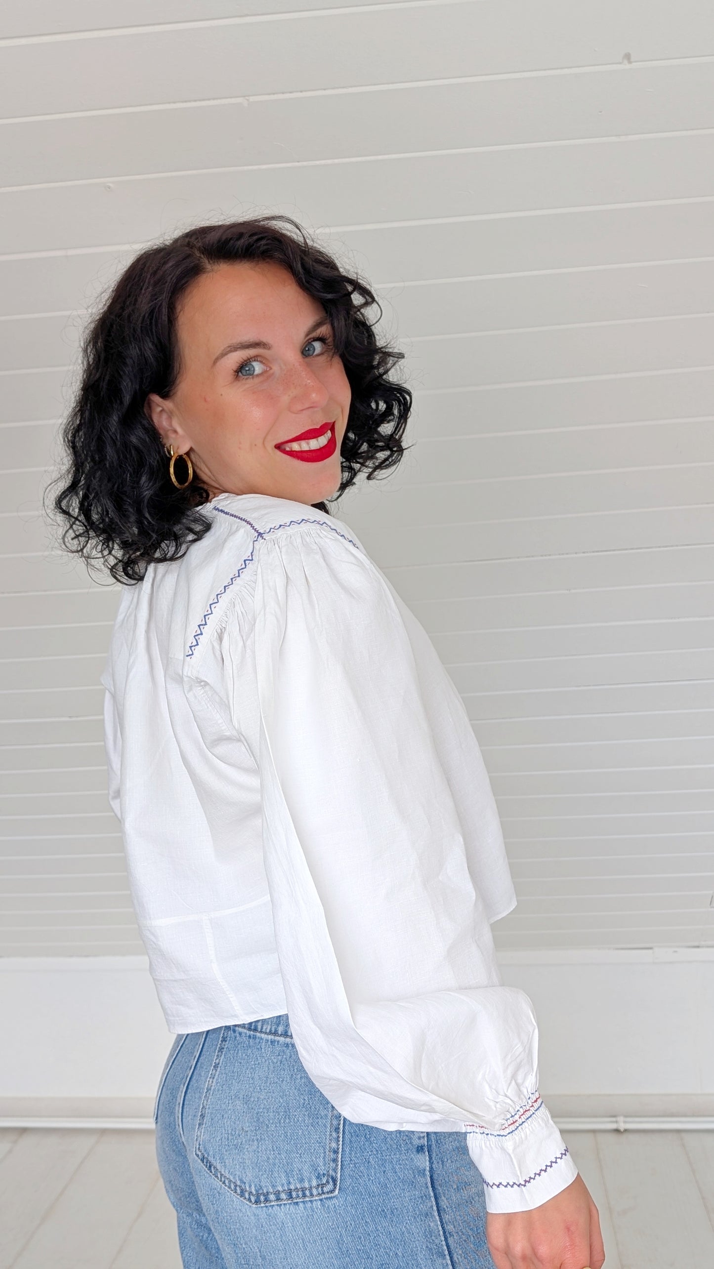 Blouse coton ancienne début 1900 T36-38