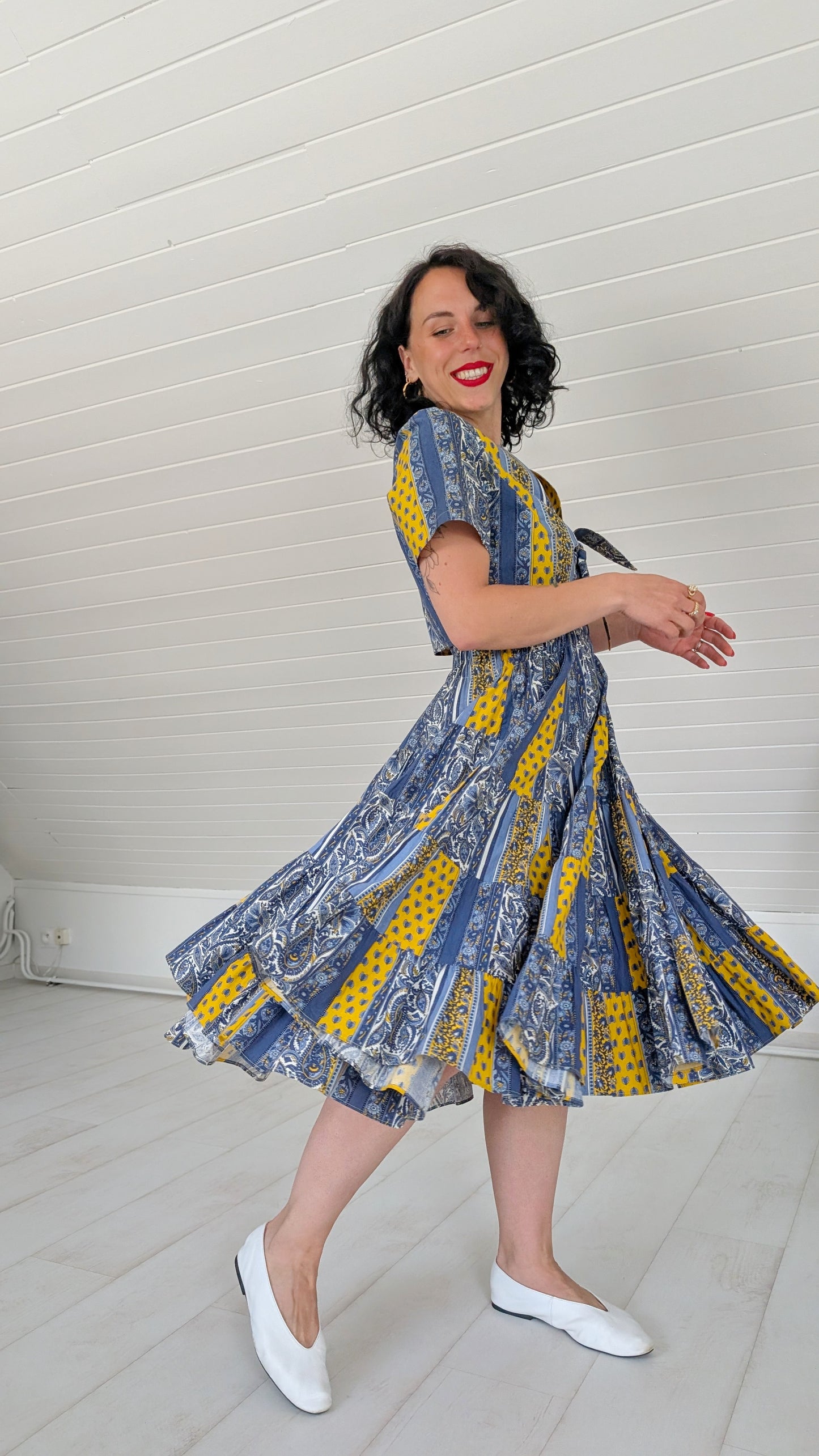 Ensemble provençal coton T38 80s