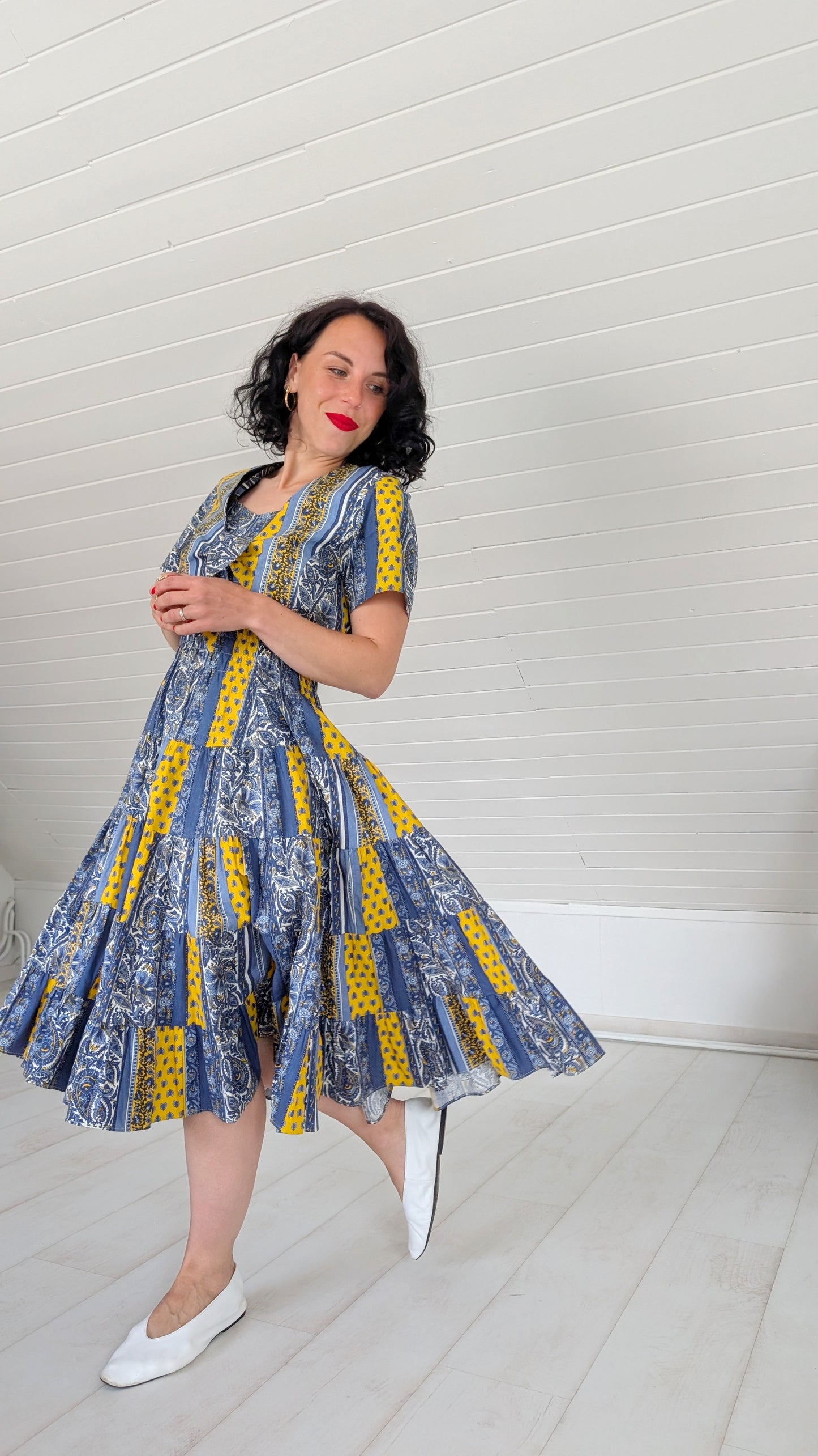 Ensemble provençal coton T38 80s