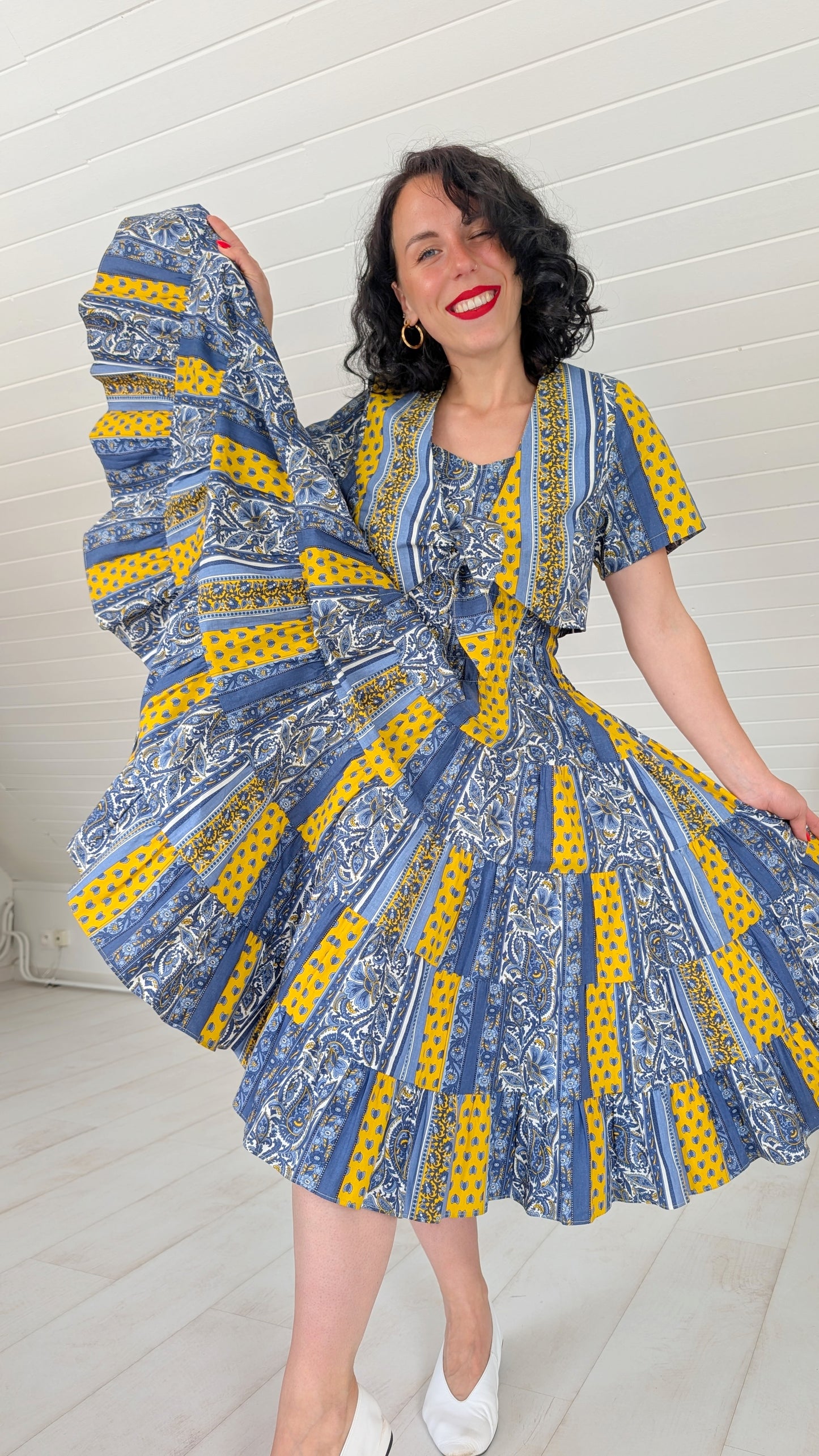 Ensemble provençal coton T38 80s