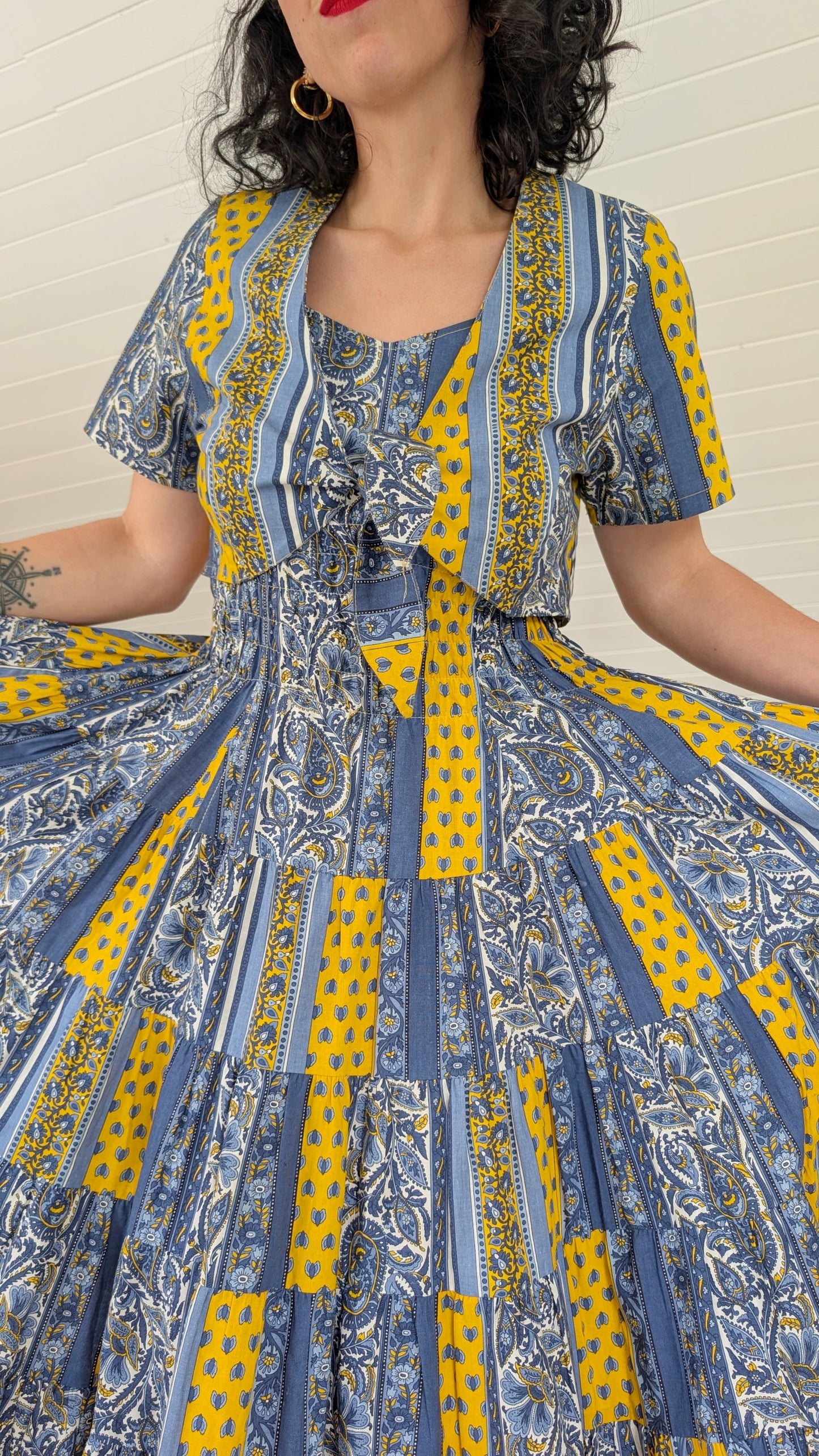 Ensemble provençal coton T38 80s
