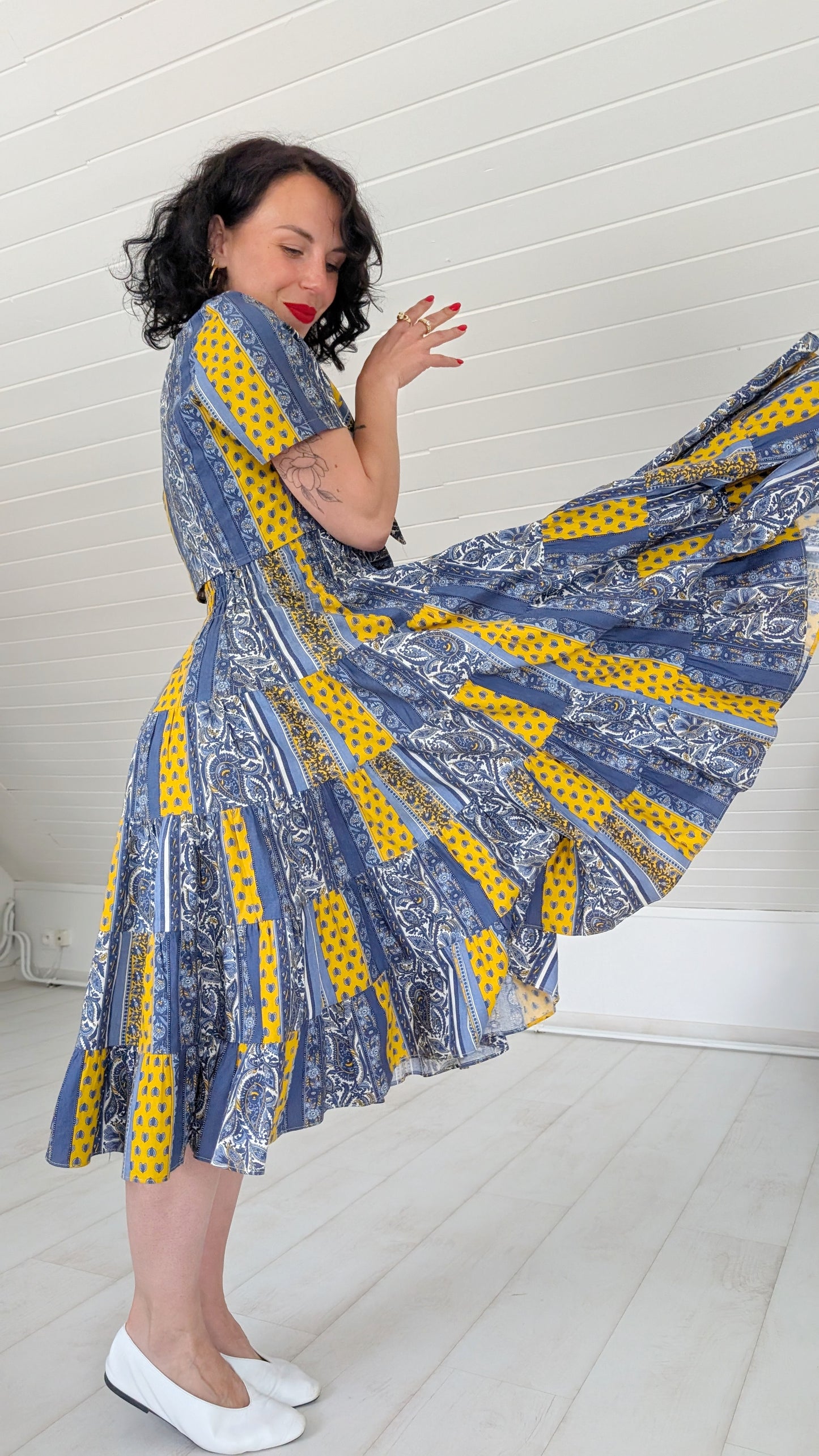 Ensemble provençal coton T38 80s