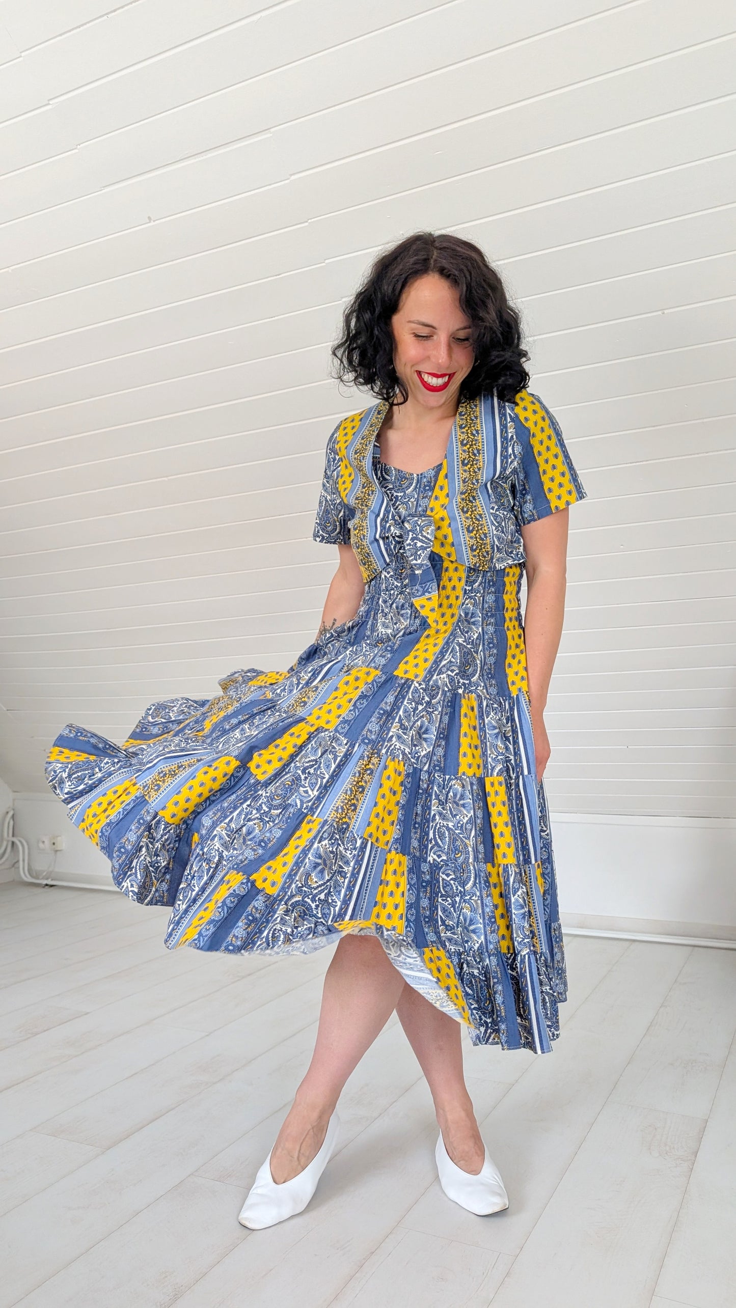 Ensemble provençal coton T38 80s
