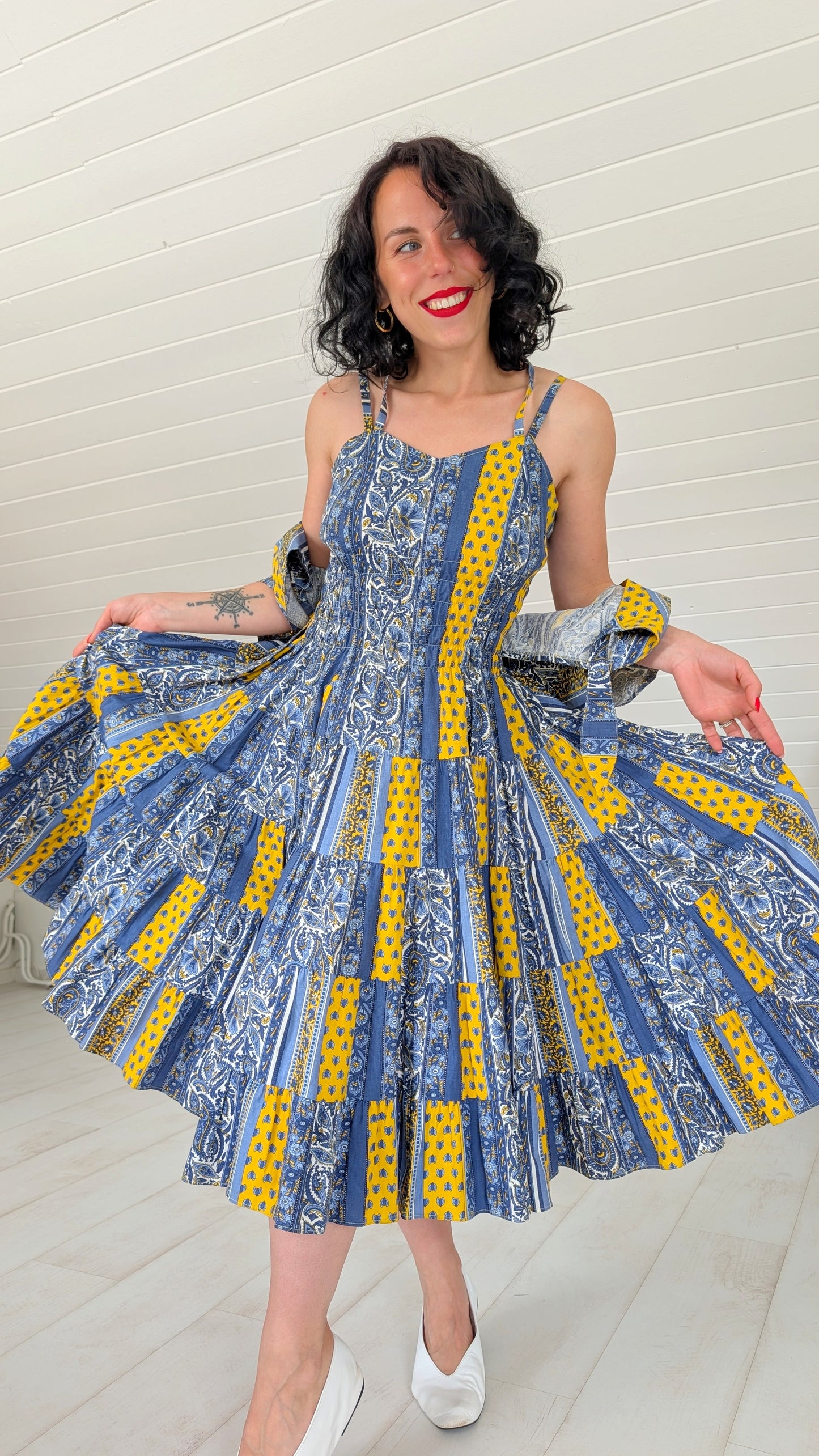 Ensemble provençal coton T38 80s