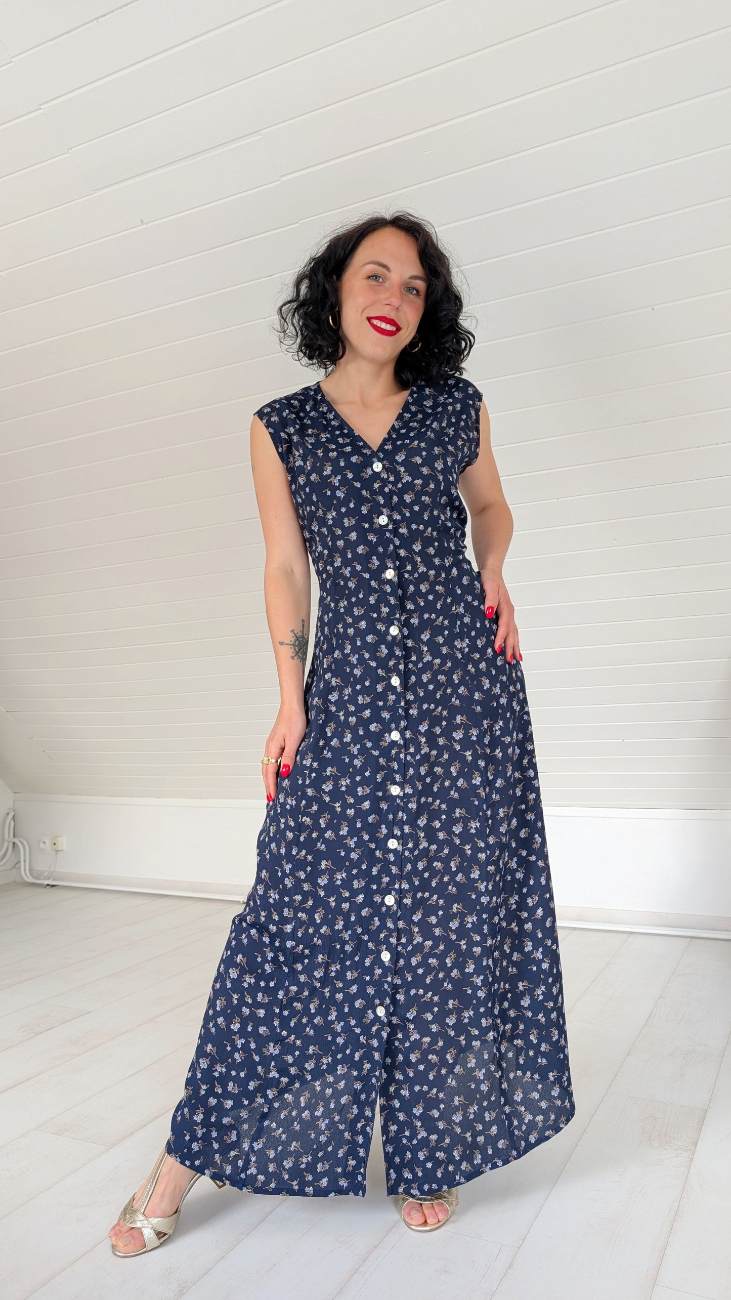 Robe maxi 90s viscose T42