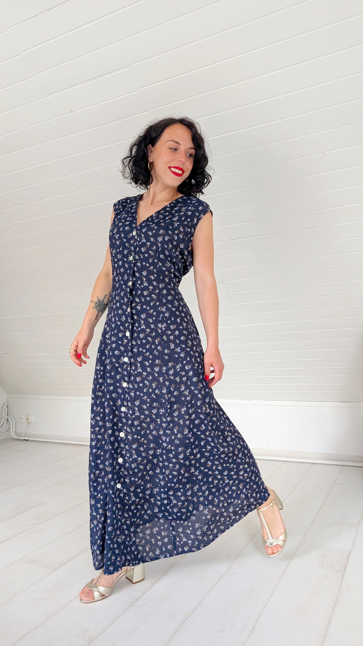 Robe maxi 90s viscose T42