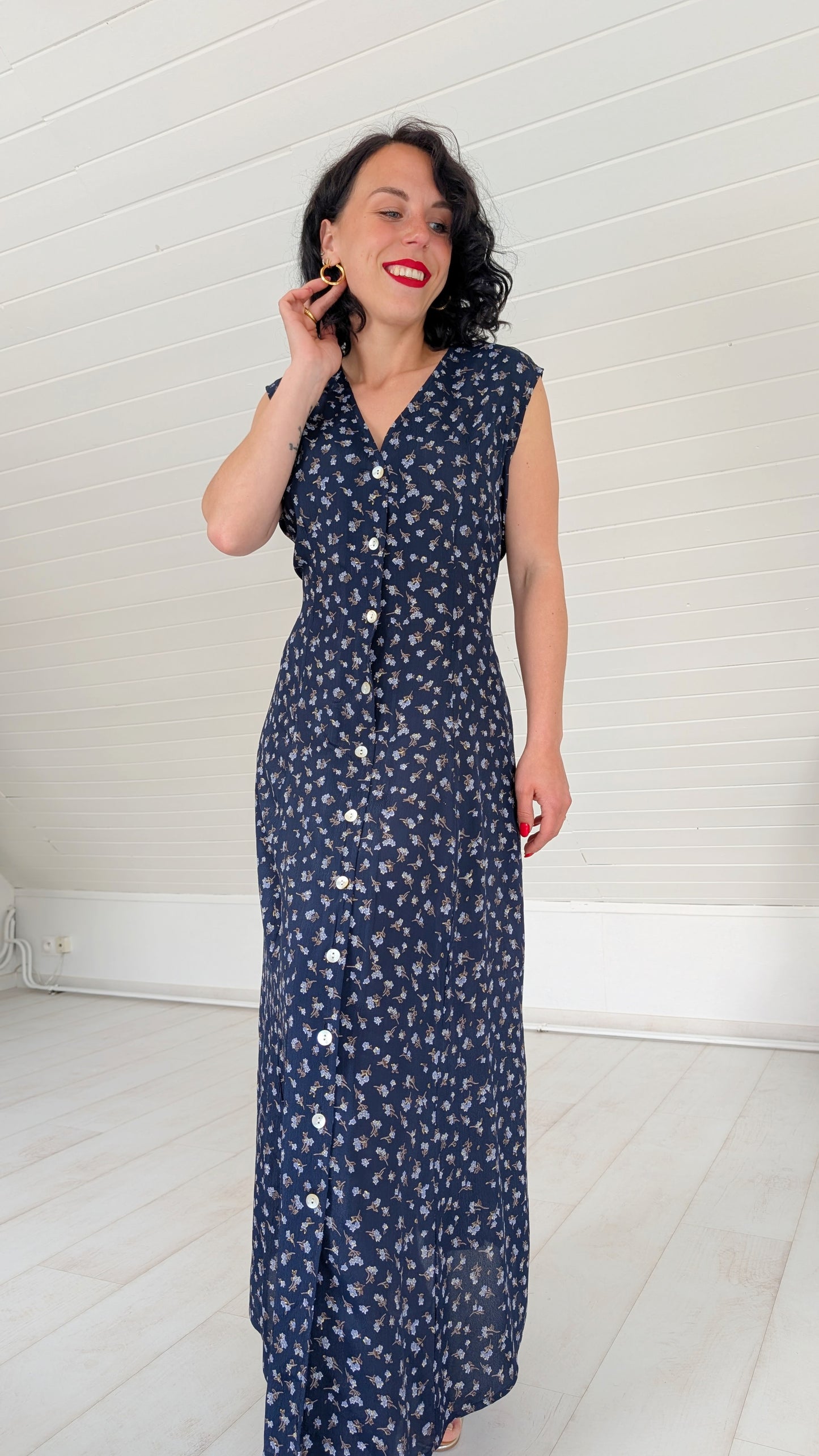 Robe maxi 90s viscose T42