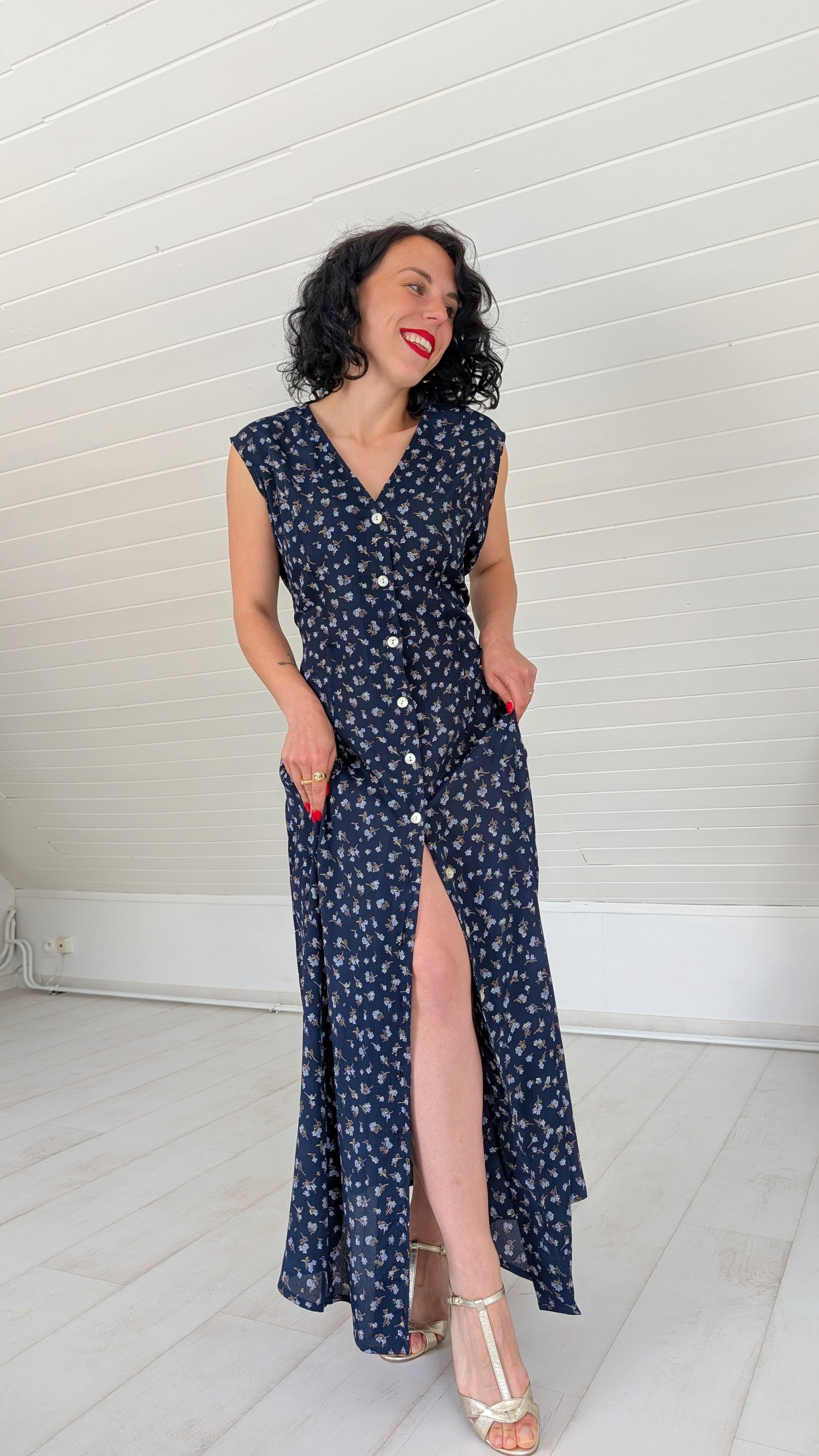 Robe maxi 90s viscose T42