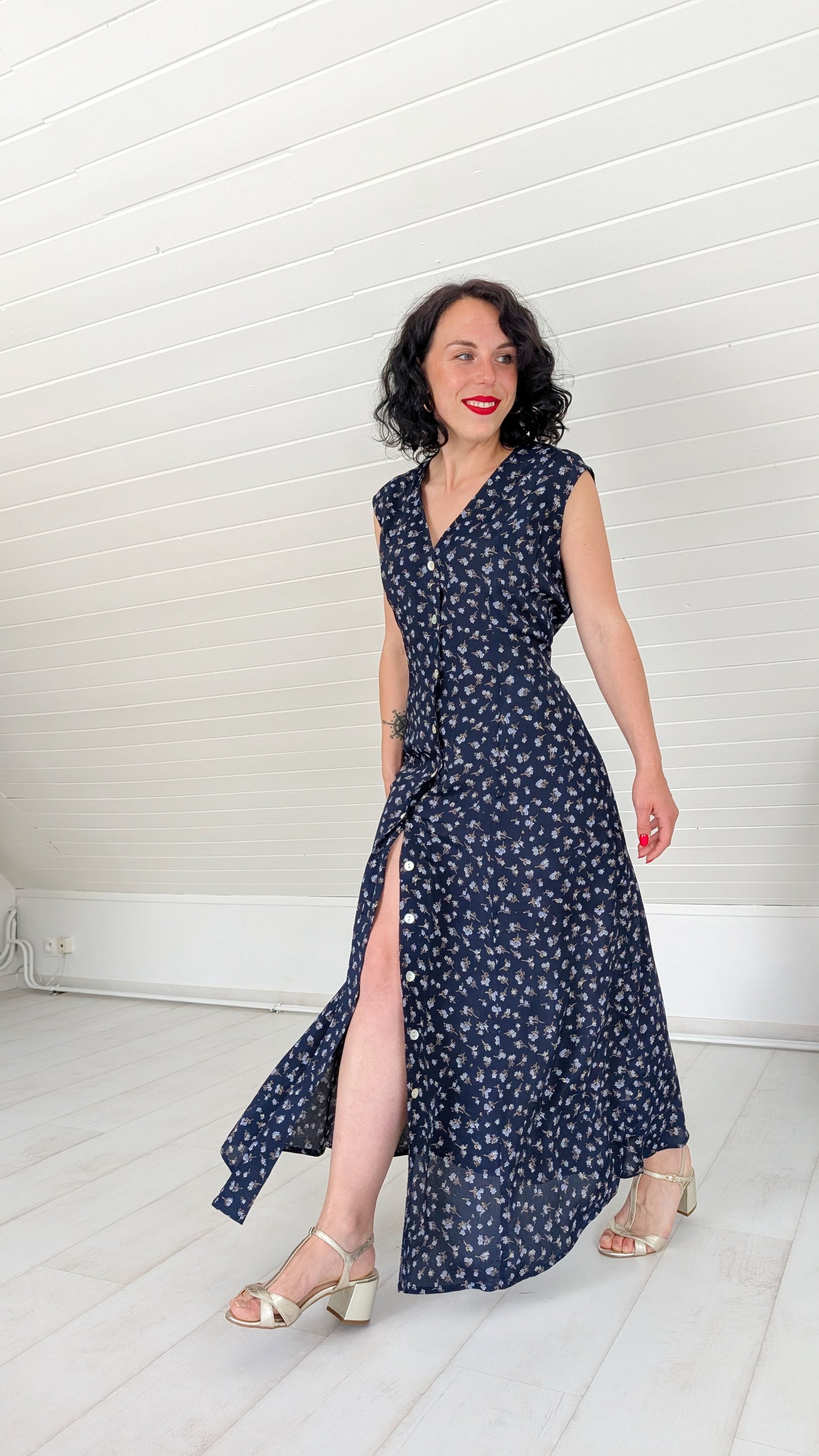 Robe maxi 90s viscose T42