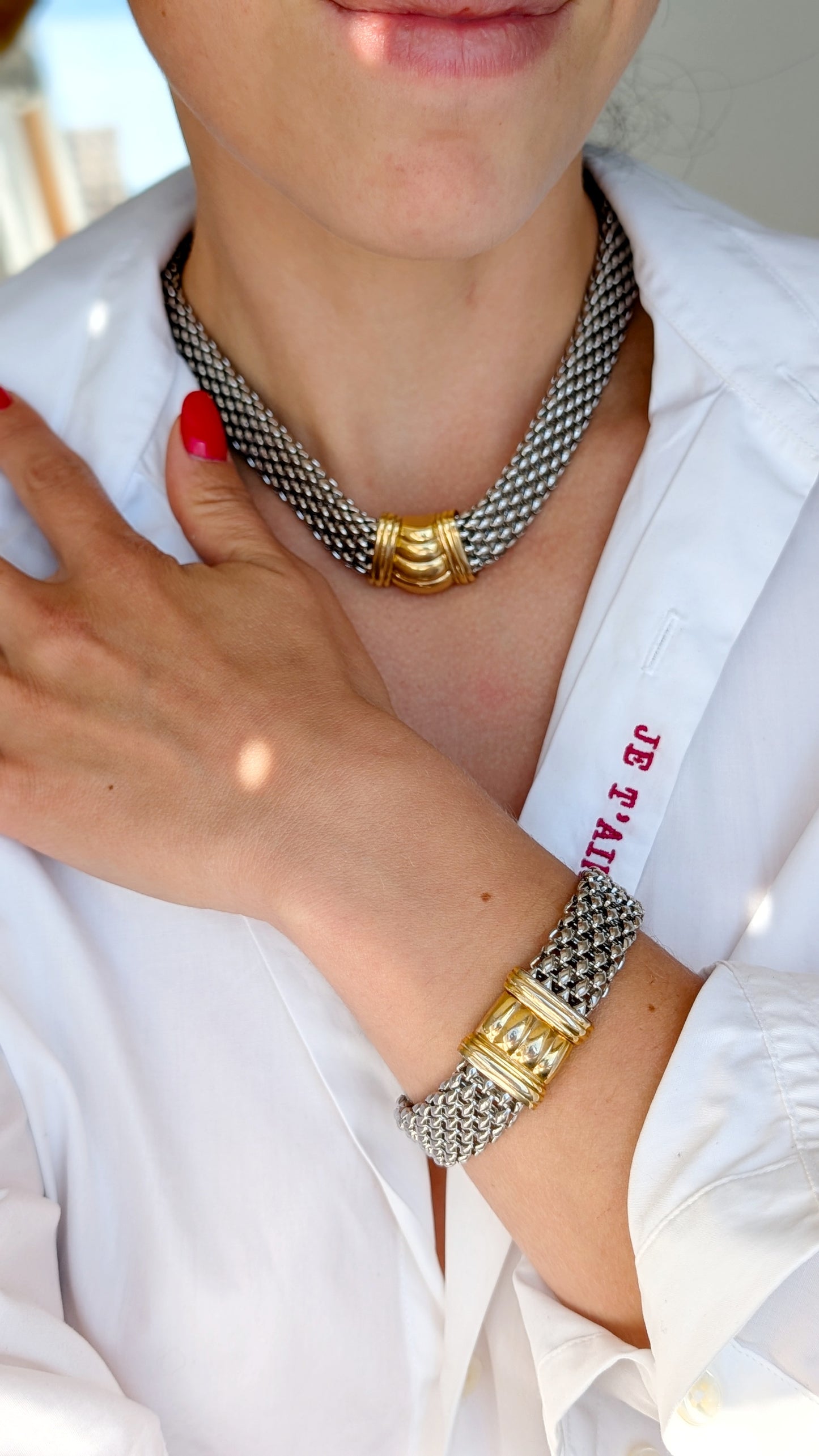 Parure bracelet et collier 80s