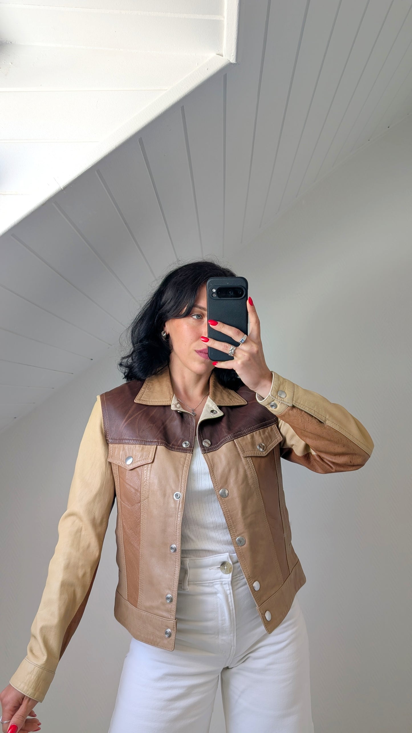 Veste cuir agneau T36