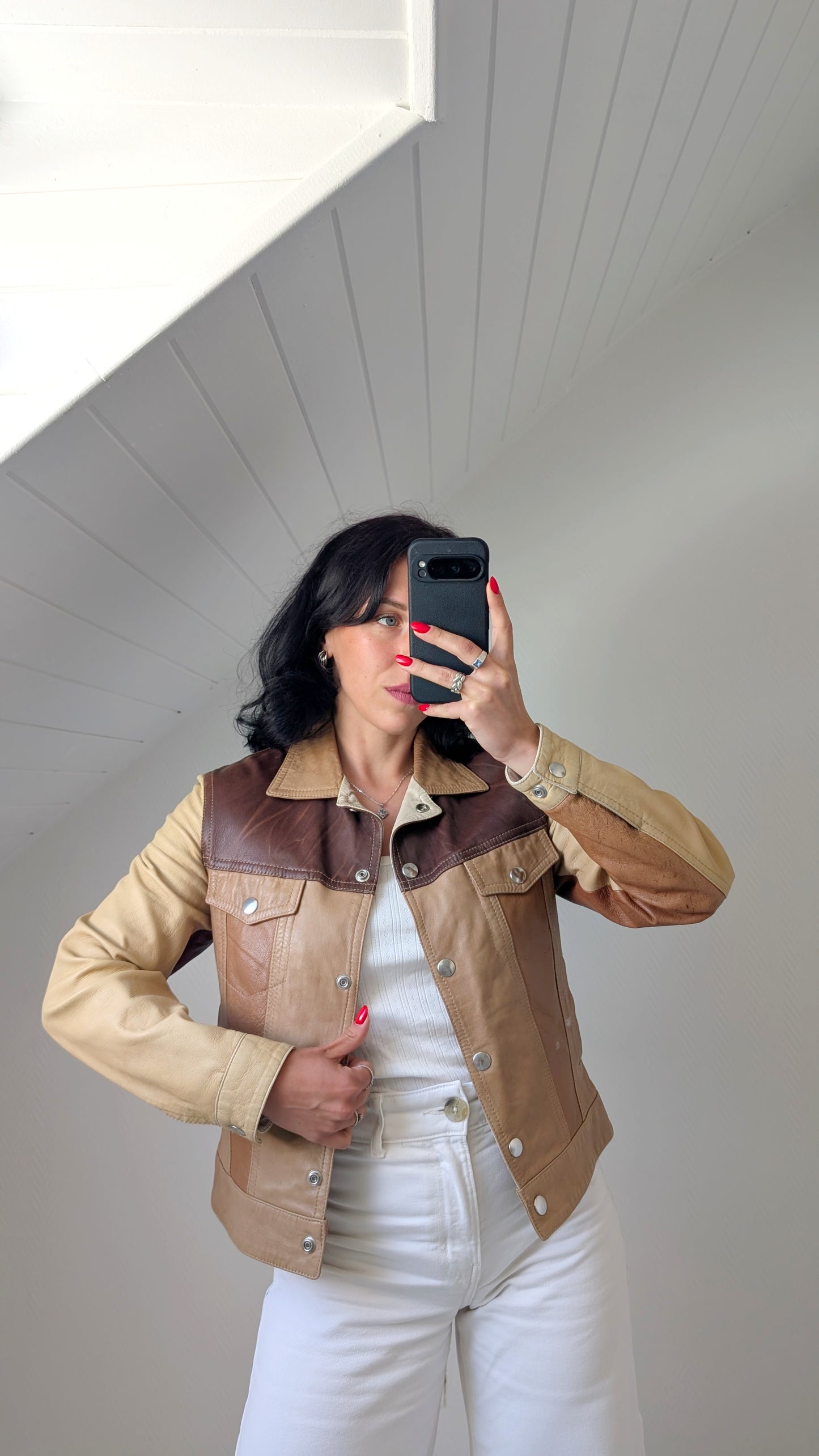 Veste cuir agneau T36