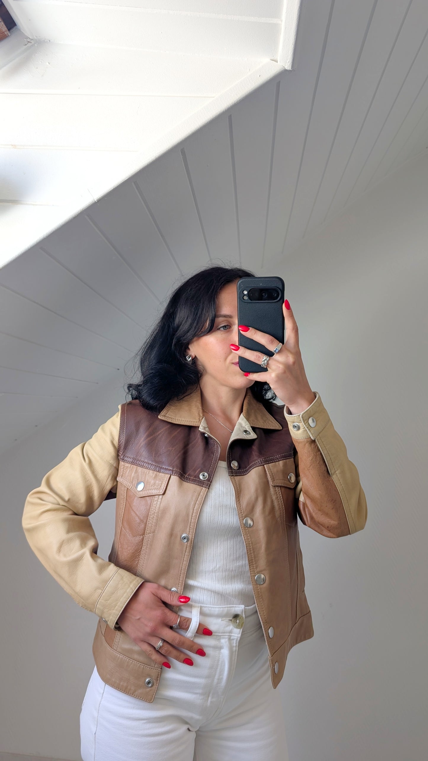 Veste cuir agneau T36
