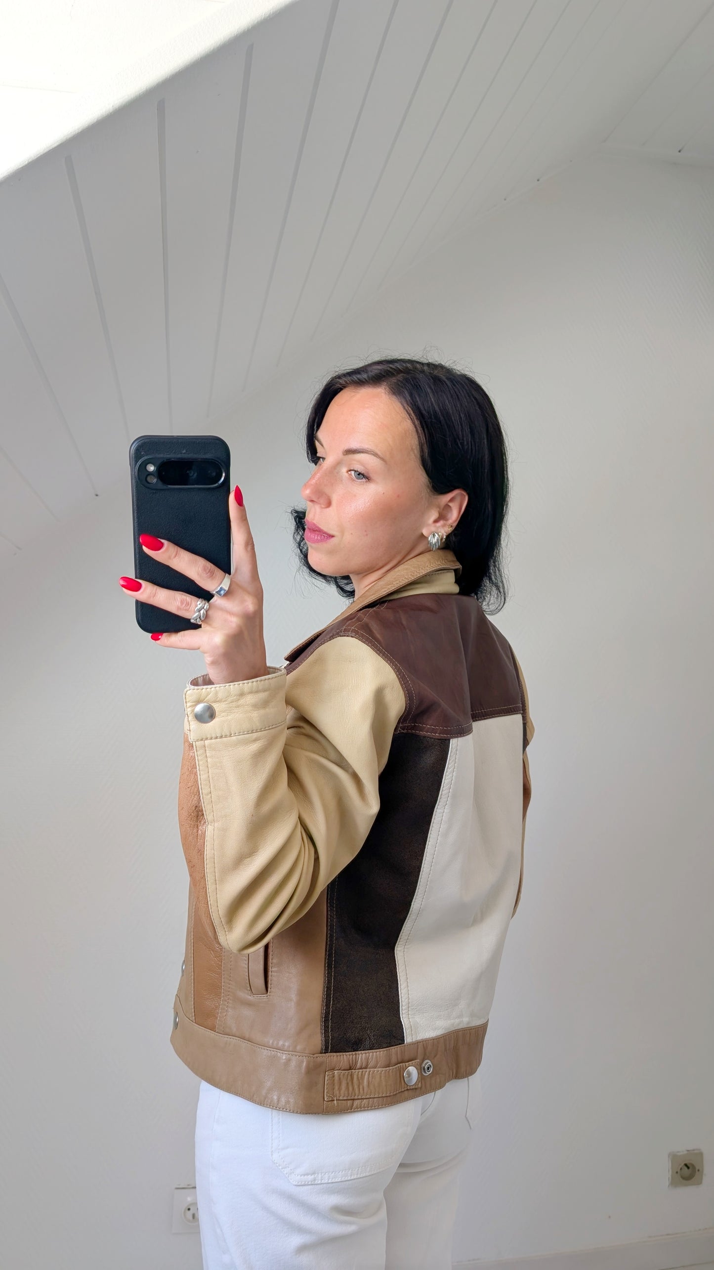 Veste cuir agneau T36