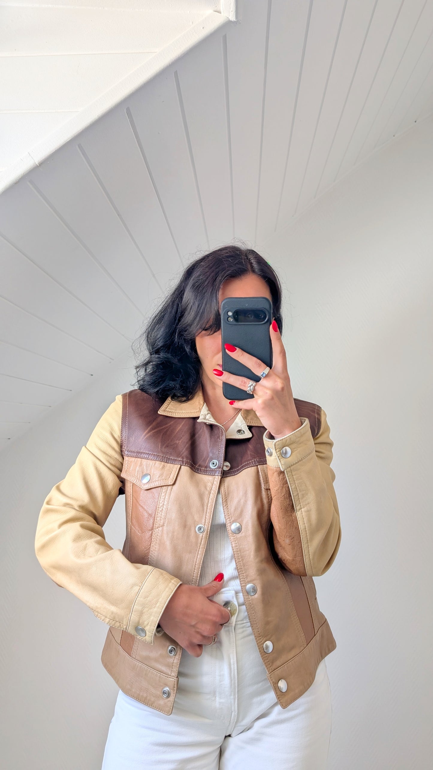 Veste cuir agneau T36