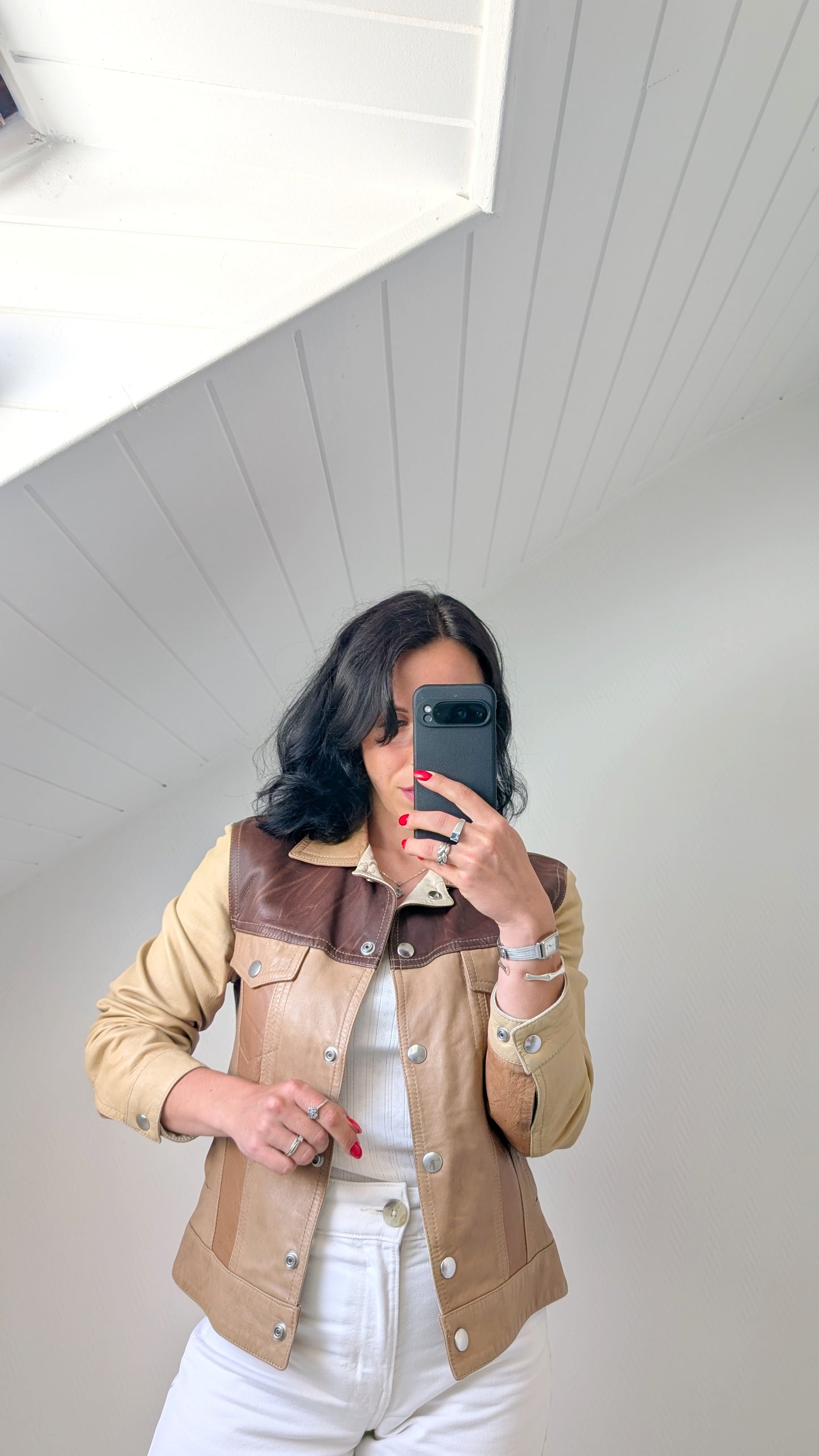 Veste cuir agneau T36
