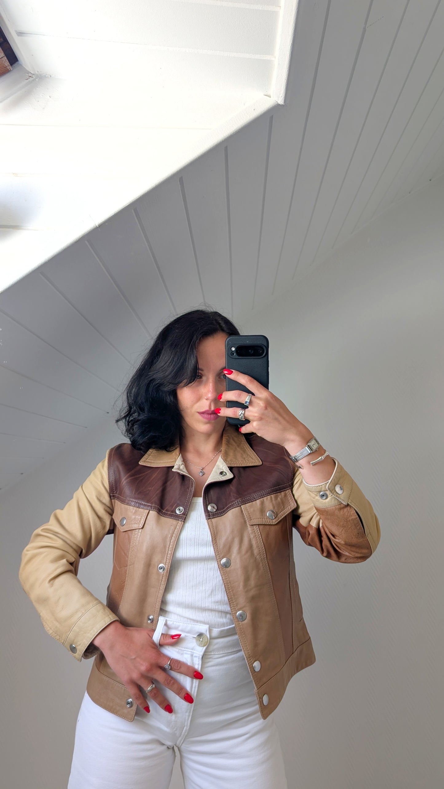 Veste cuir agneau T36